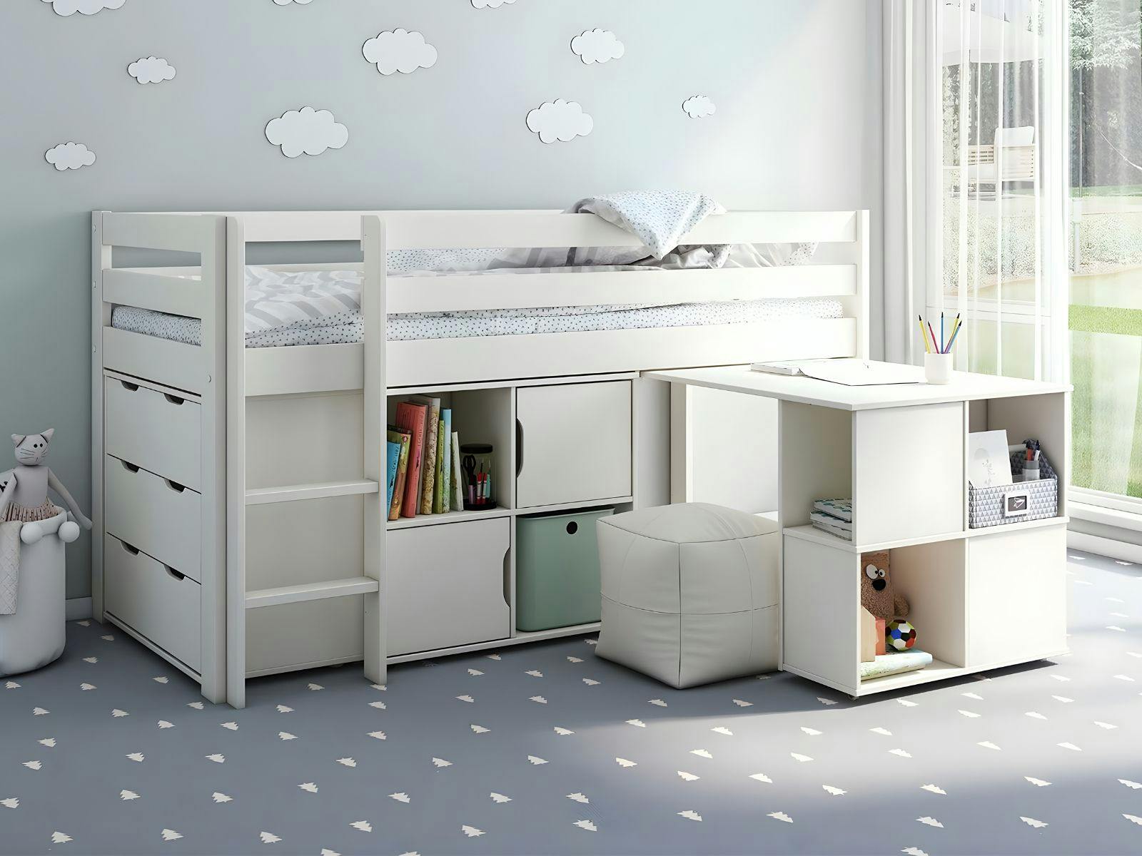 Rackhams White Nora Mid Sleeper Full Set - Single Continental