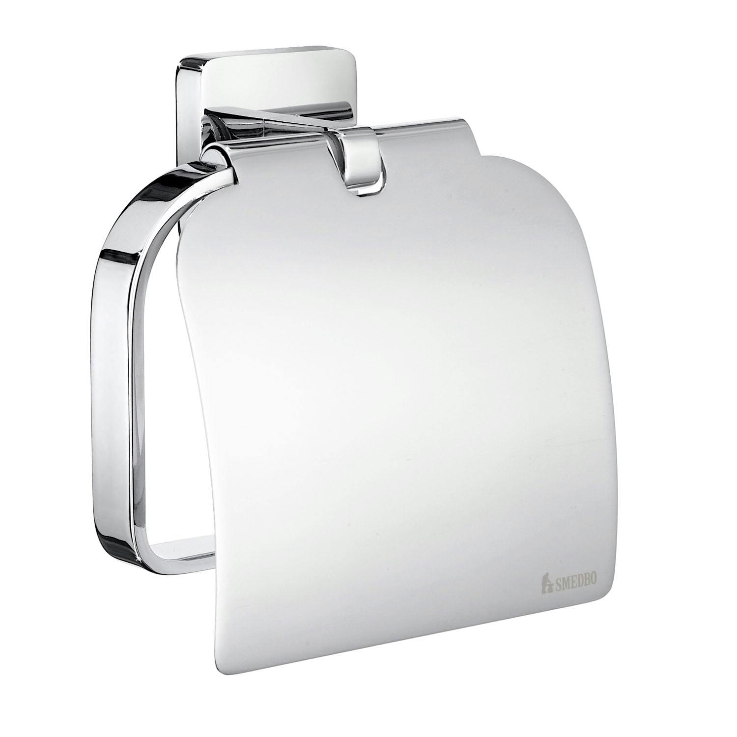 Rackhams Polished Chrome Toilet Roll Holder With Lid