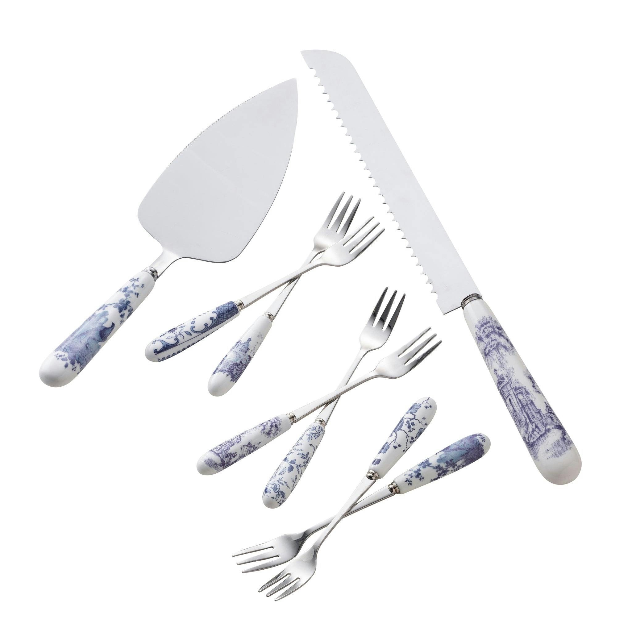 Aynsley China Blue Aynsley Archive Pastry Set