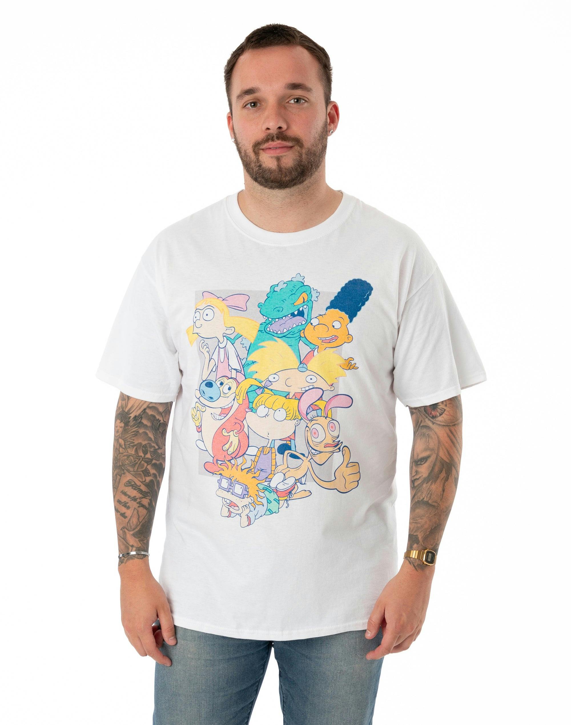 Vanilla Underground Unisex White Nickelodeon Classic Nick 90'S Short Sleeved T-Shirt - Small