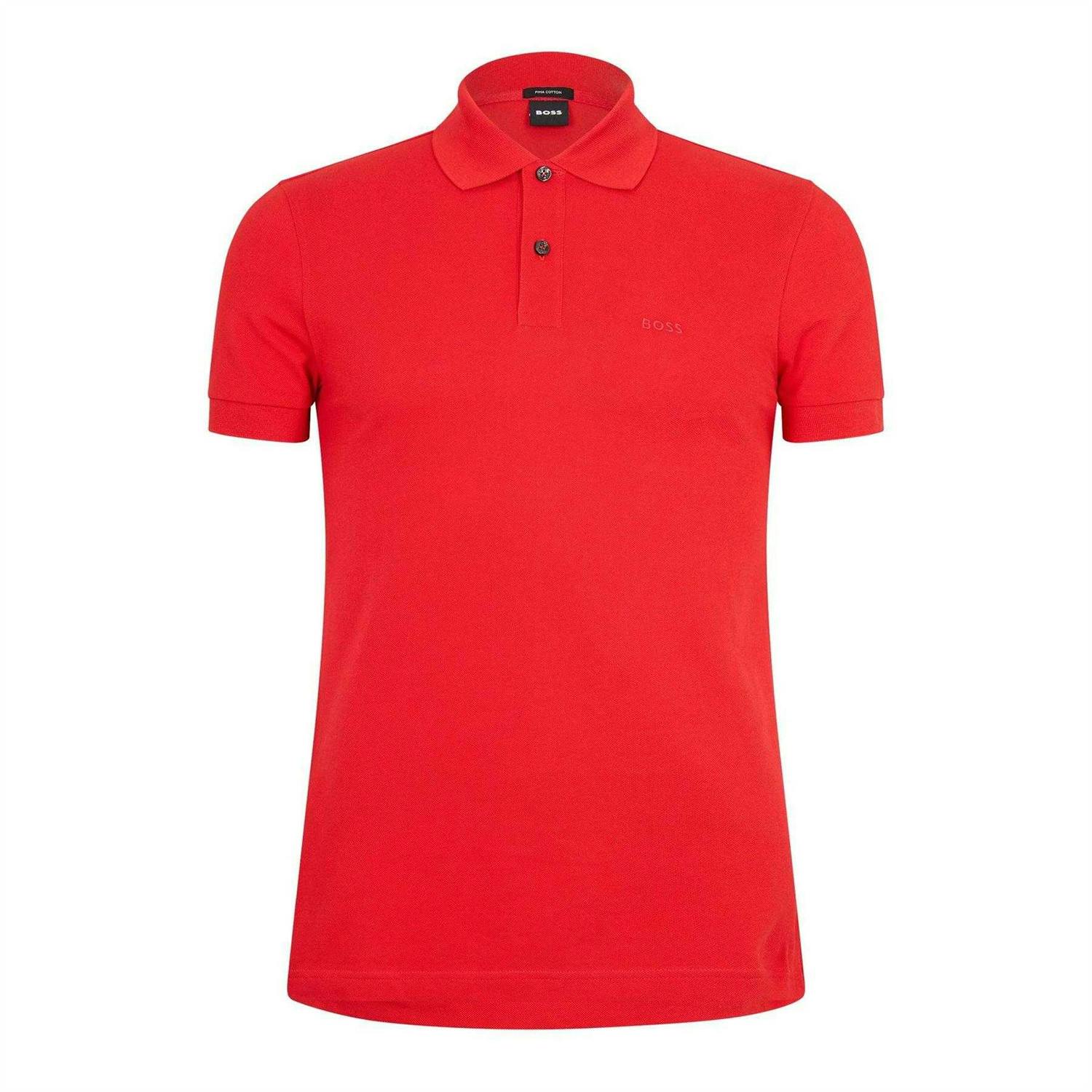 Boss Men's Red Firenze Cotton Polo Shirt - Bright - S - Bright - 100% Mixed