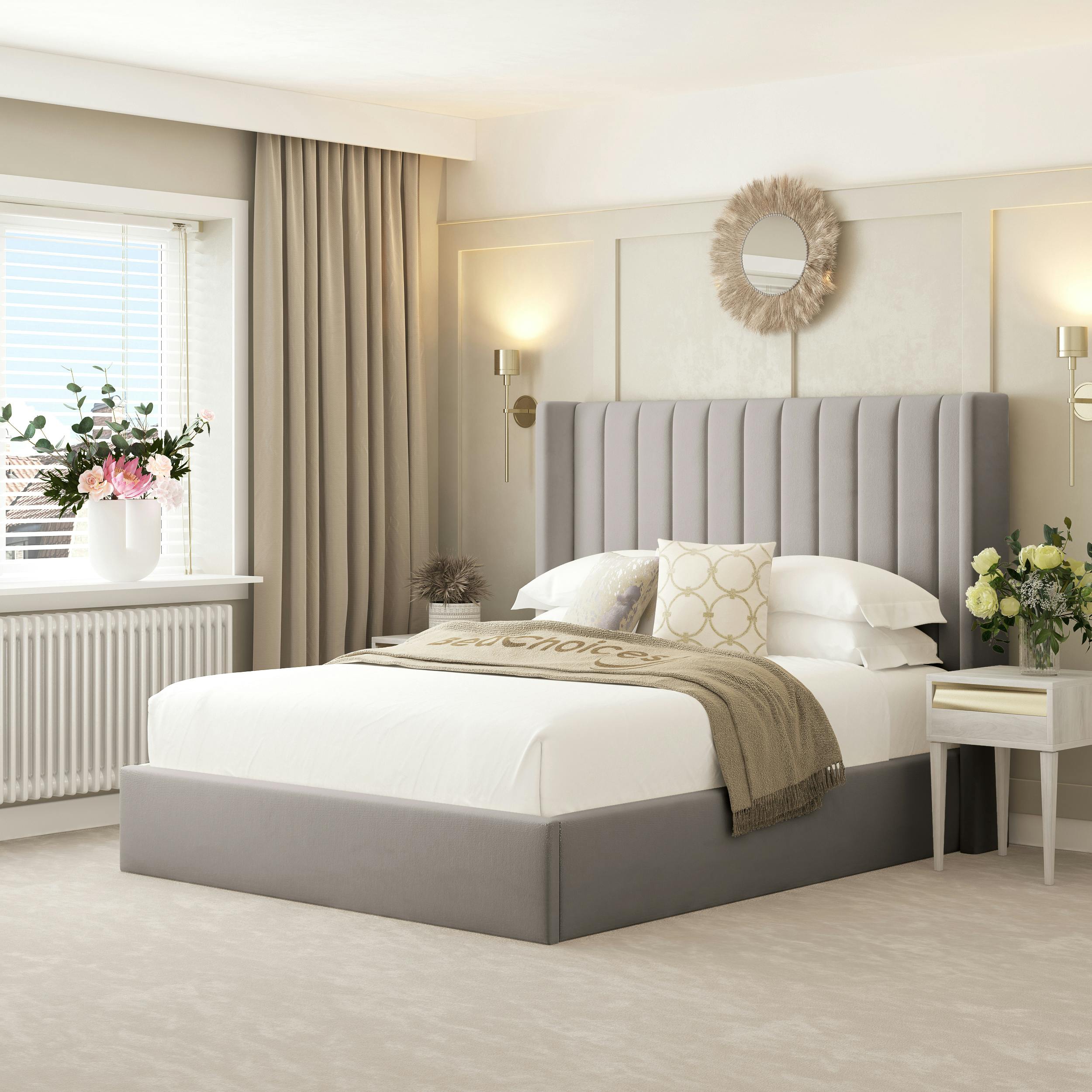 Rackhams Grey Madison Bed Frame With 54" Headboard - Double