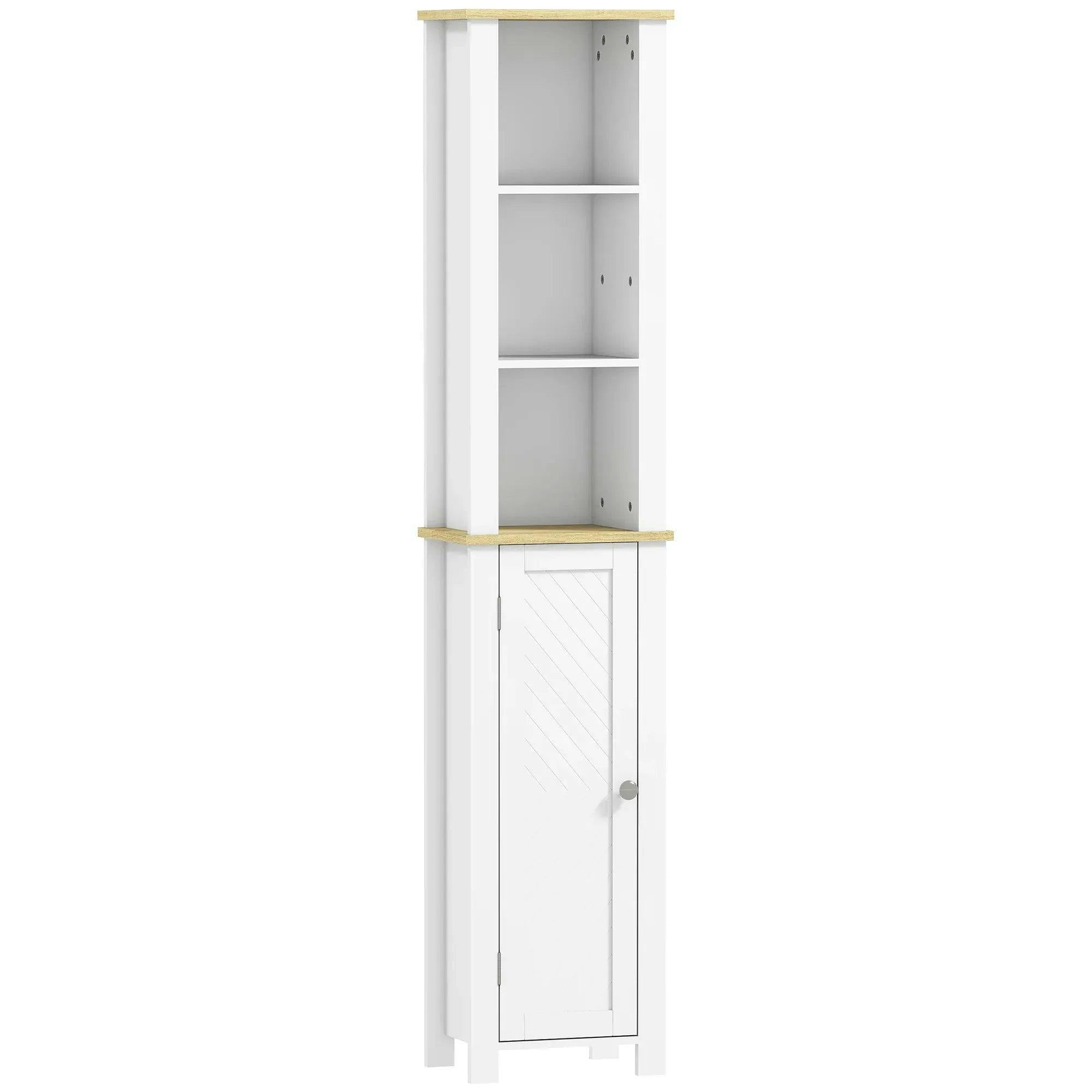 Rackhams White Slim Bathroom Storage Unit With Open Compartment, - Slim Bathroom Storage Unit - Mdf, Particle Board - Image 5