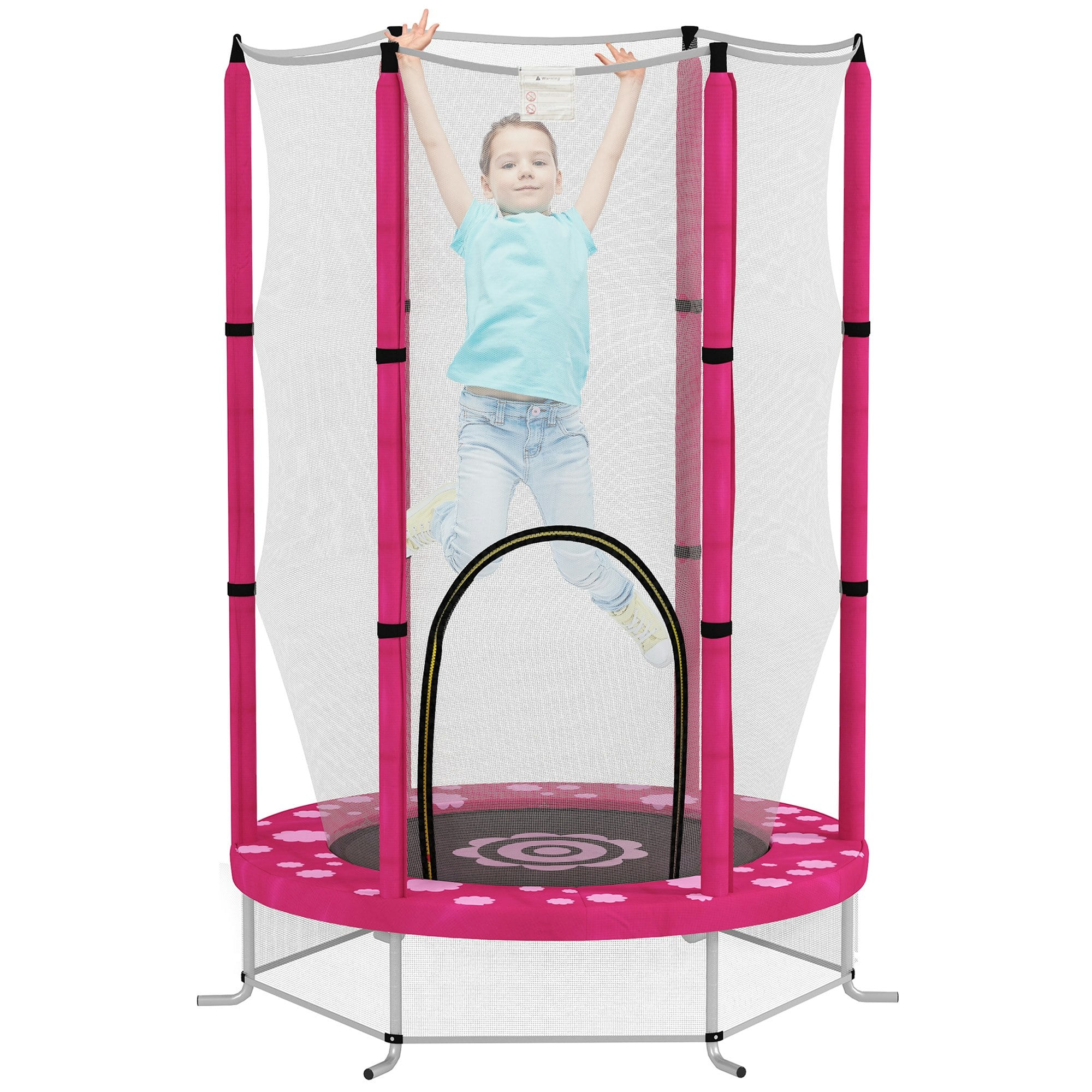 Aiyaplay Kids Trampoline With Safety Enclosure Net 4.6Ft