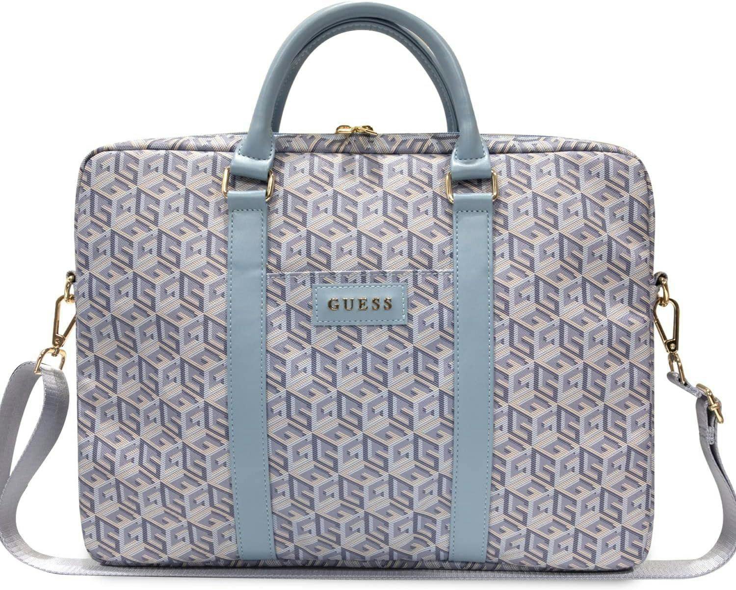 Guess Blue Gcube Stripes Bag For 16" Laptop - Gucb15hgcfseb