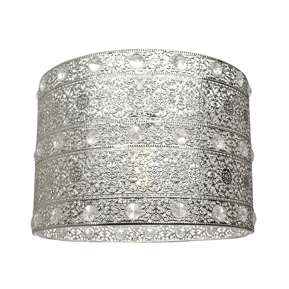 Rackhams Silver/Light Antique Acrylic Gem Moroccan Style Chandelier Pendant Shade Fitting