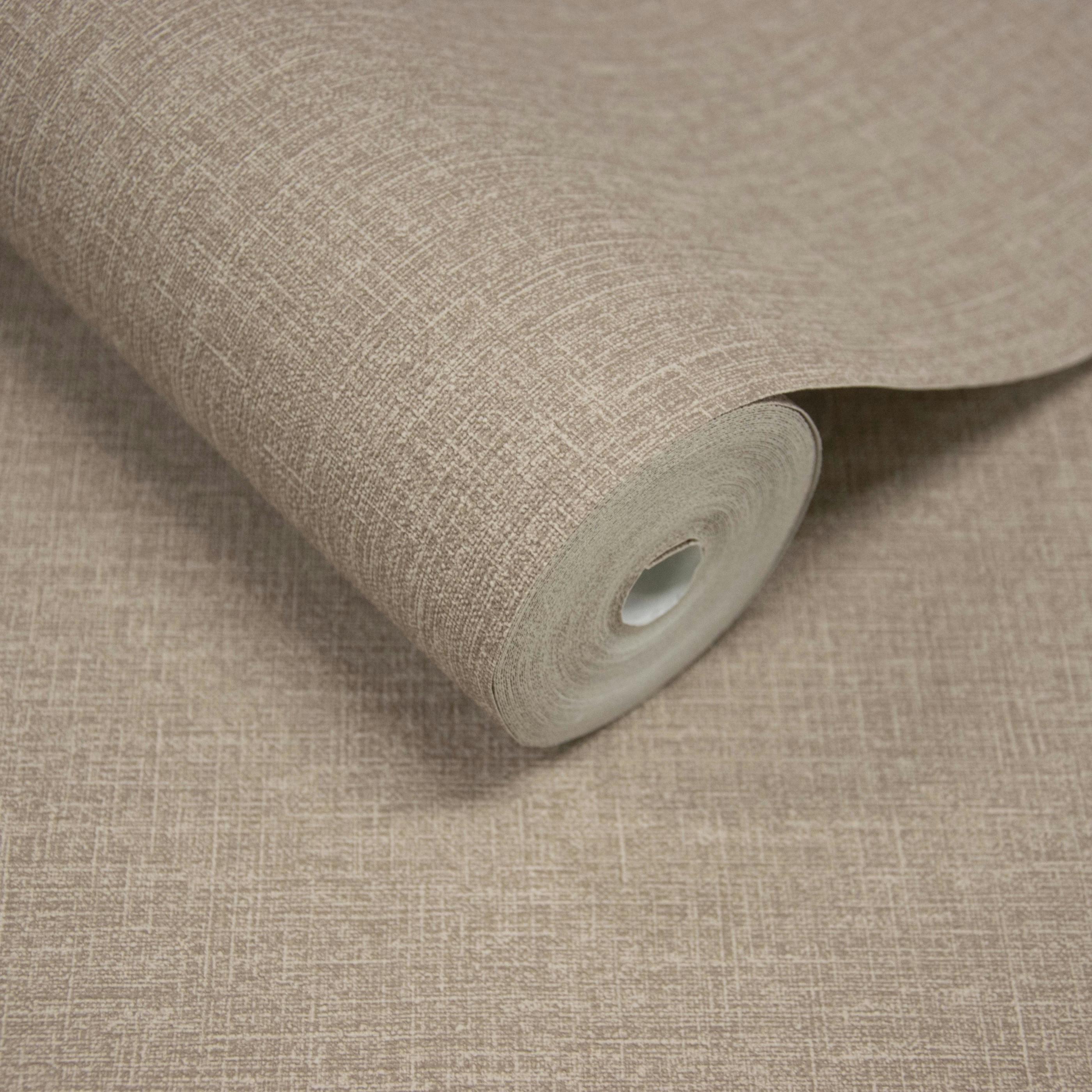 Rackhams Boutique Pure & Protect Cirrus Woven Linen Textured Antibacterial Wallpaper, Hazelnut