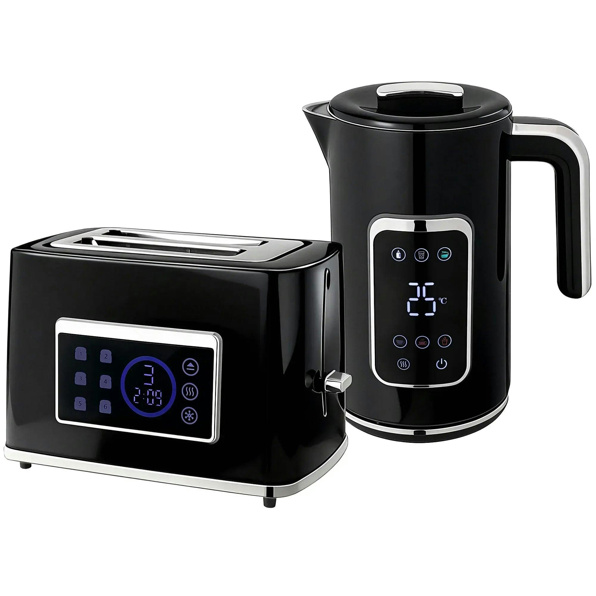 HOMCOM 1.7L Kettle and 2 Slice Toaster Set - Black - Rapid Boil - Image 8
