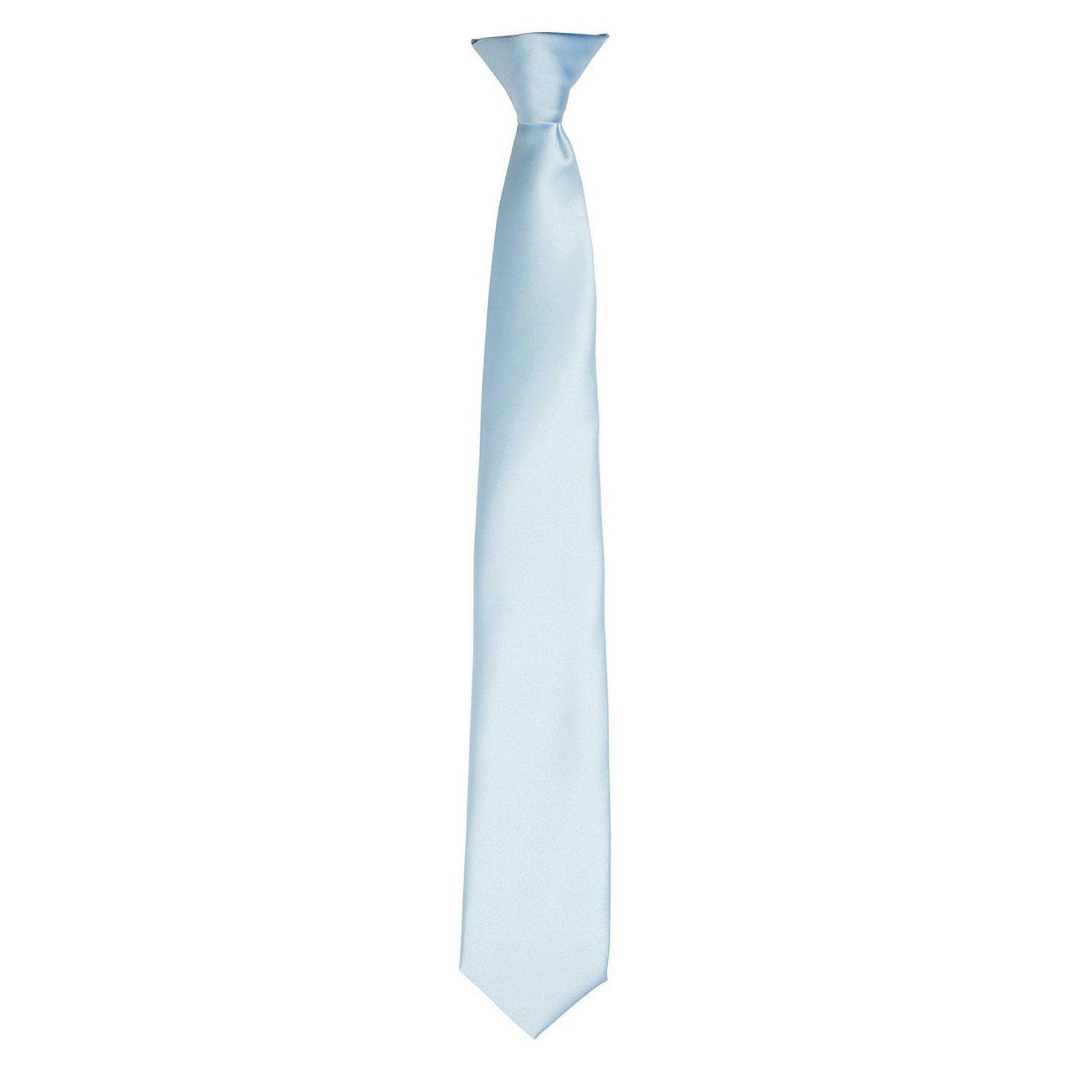 Premier Unisex Light Blue Satin Tie In - Image 3