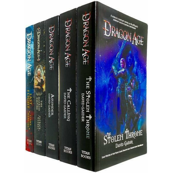 Titan Books White/Grey Dragon Age Series David Gaider Collection Books Set Inc Asunder, Stolen Throne Size 5