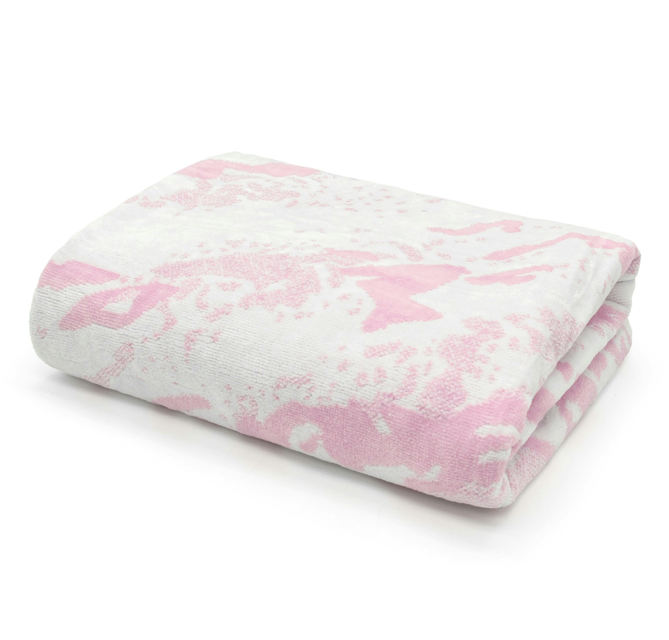Velosso Pink 100% Cotton Opulent Marble Pattern Towels - Bath Towel