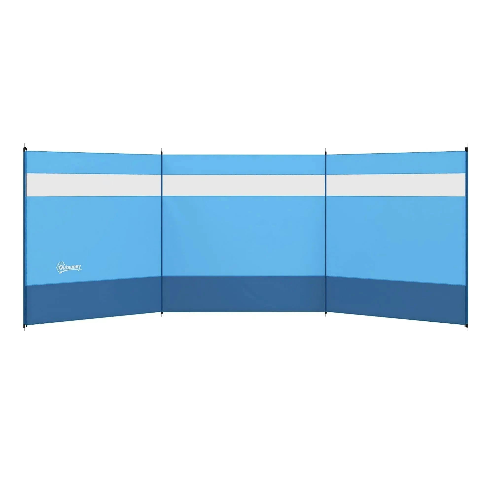 Outsunny Unisex Blue Camping Windbreaks With Clear Windows & Carry Bag In - Image 5