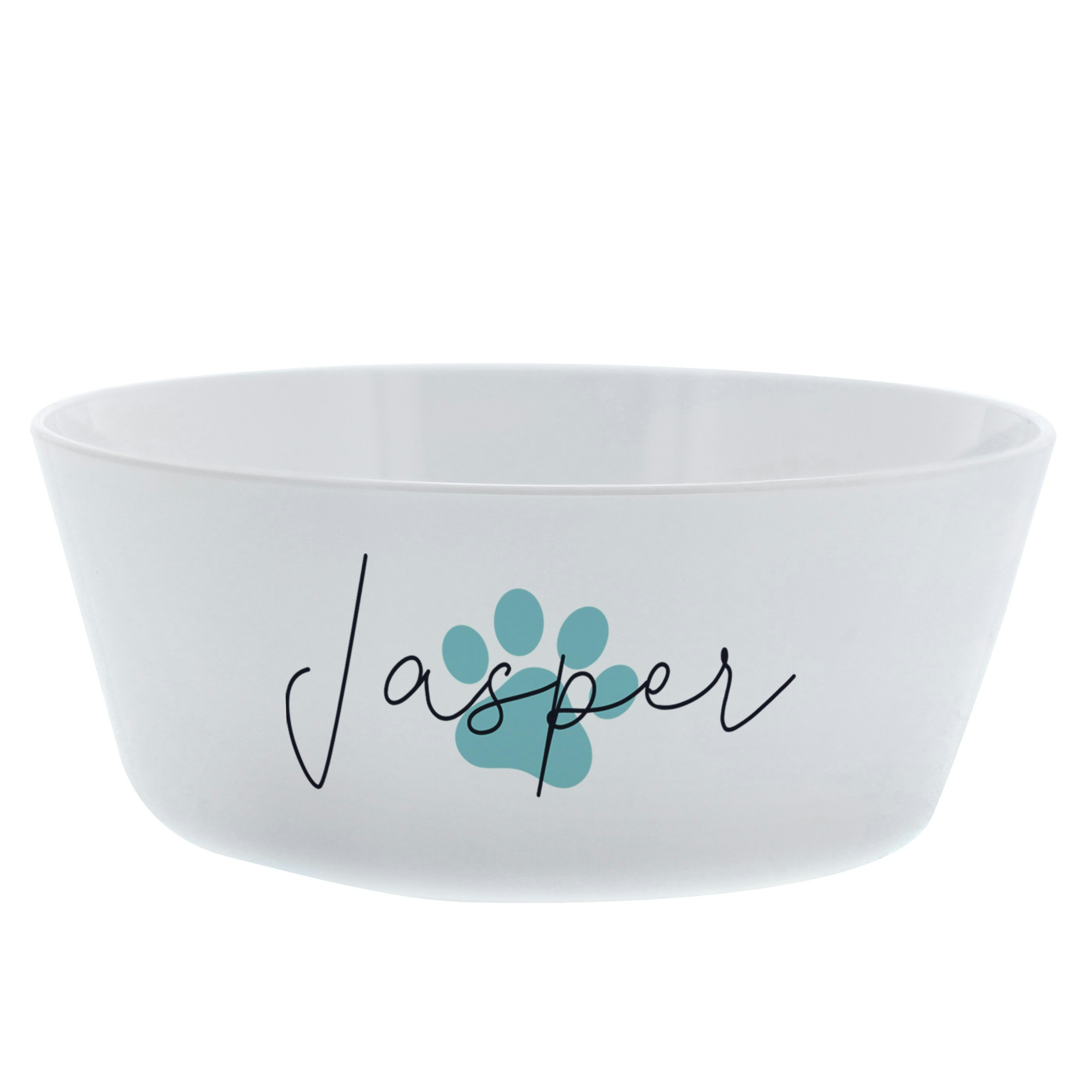 Personalised Memento Company Blue Personalised Pawprint Plastic Cat Bowl