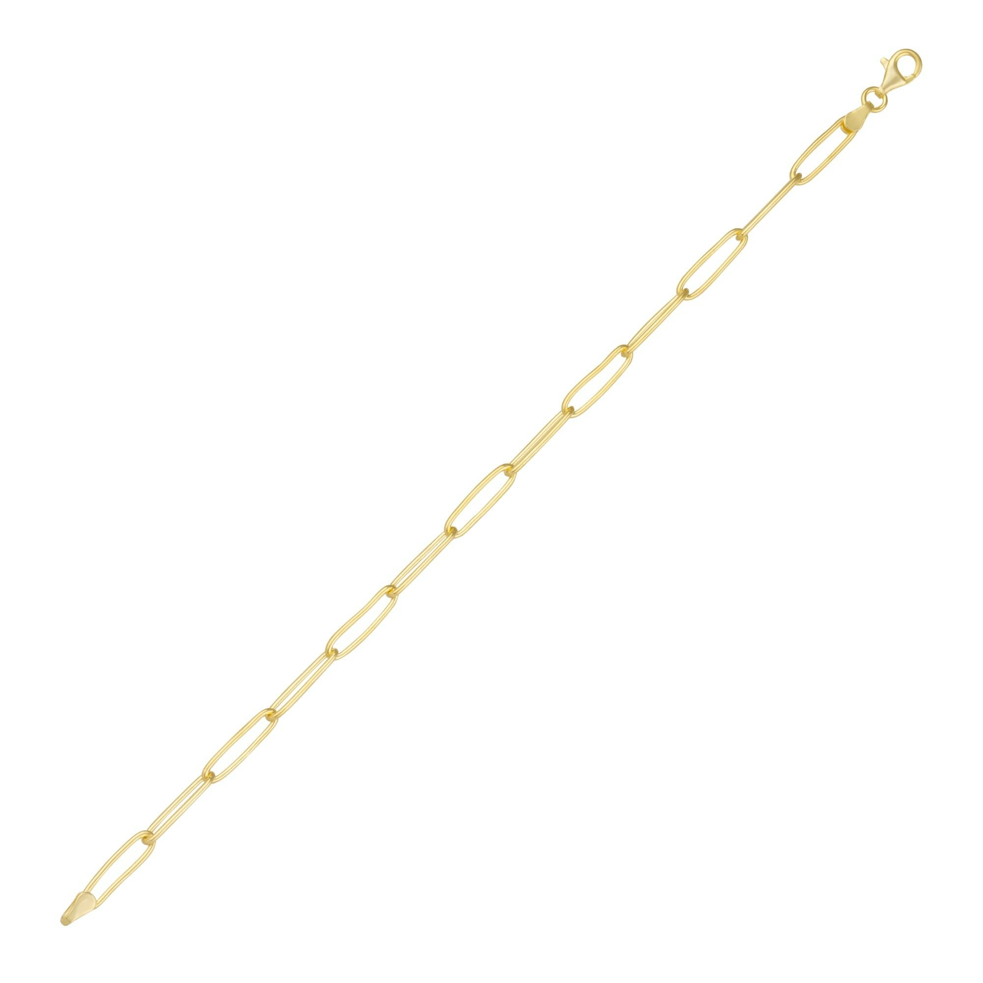 Spero London Silver/Gold Sterling Rectangular Large Chain Bracelet
