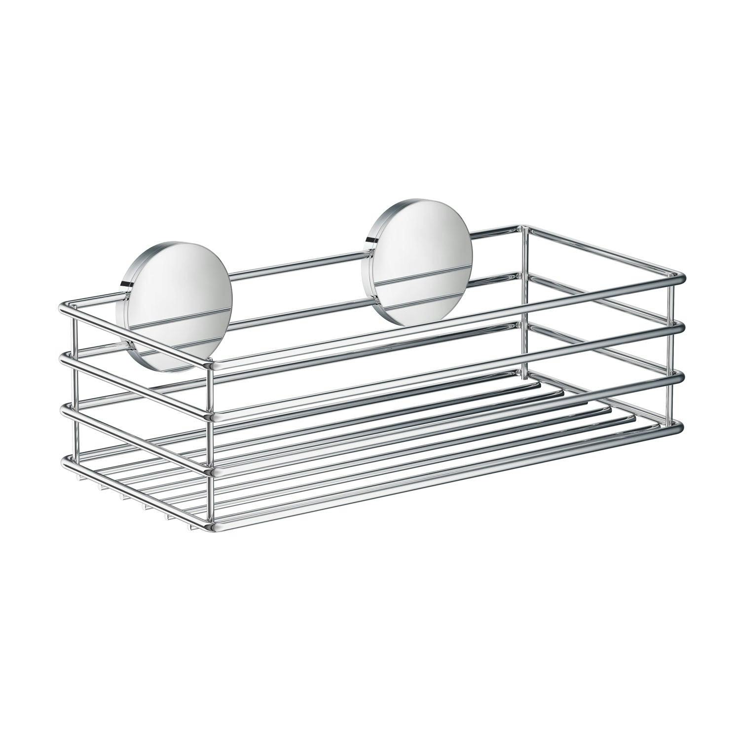 Beslagsboden Polished Chrome Stainless Steel Shower Basket Self Adhesive Wall Mounted