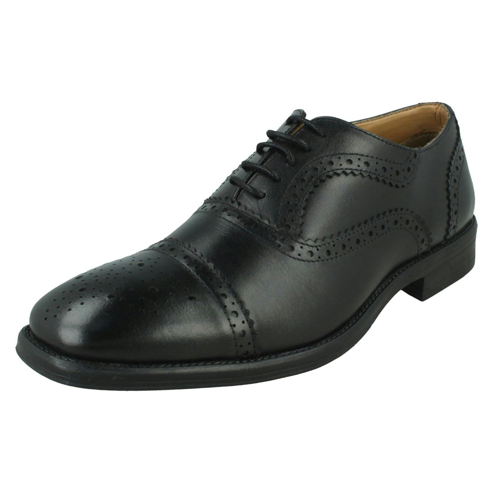 Thomas Blunt Men's Black Smart Lace Up Leather Oxford Brogue Shoes A2202 - Uk 9
