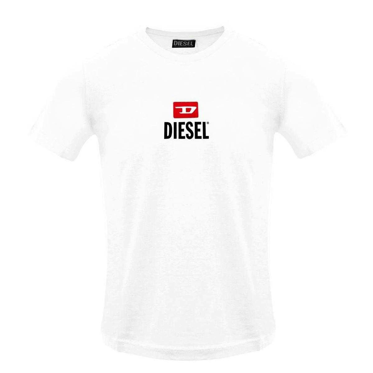 Diesel Men's White Logo T-Shirt - Xl - 100% Cotton