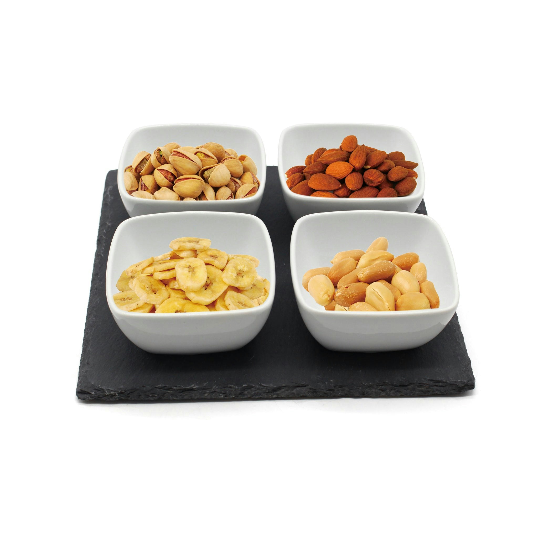 Van Gogh White Tapas Serving Dishes Set Platter Nibbles Bowls Slate Ceramic - Slate/Ceramic