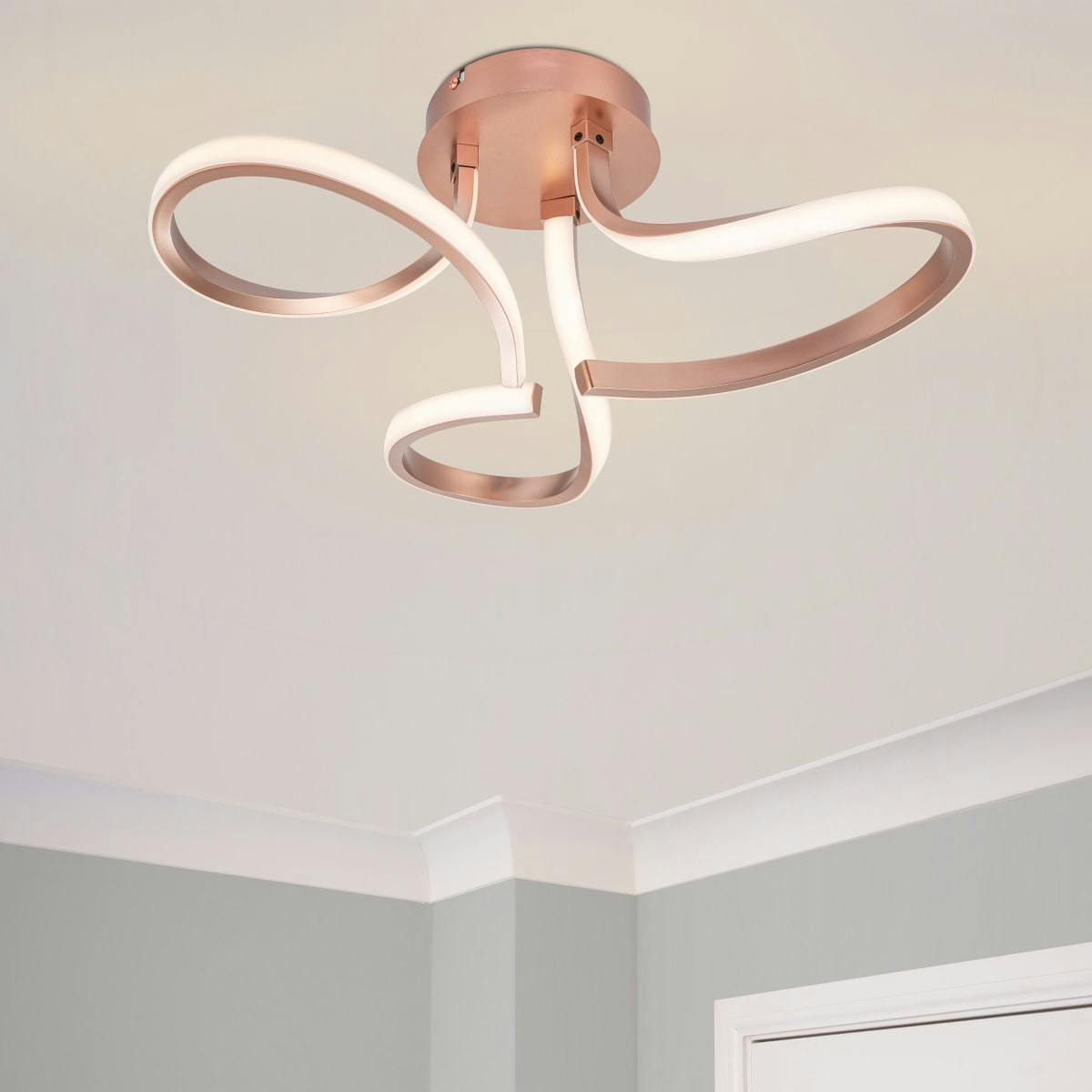 Cosylyte Light Moss 3 Integrated Led, Curved Ceiling - Copper
