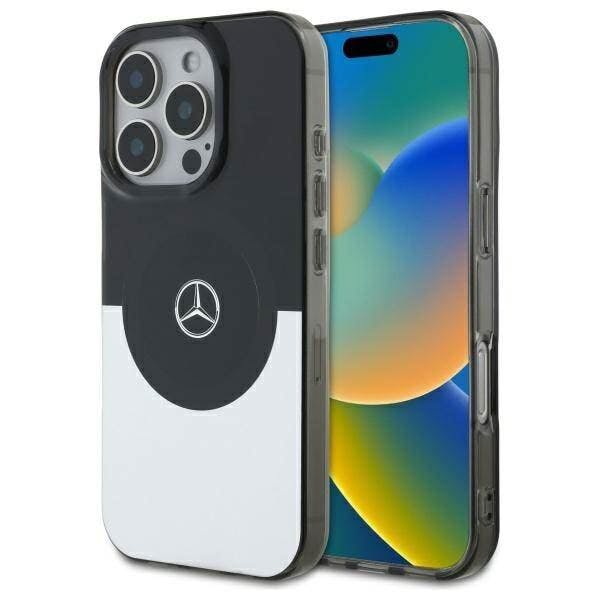 Mercedes Black/Silver Double Layer Case With Magsafe For Iphone 16 Pro 6.3" - Mehmp16l23hbigk