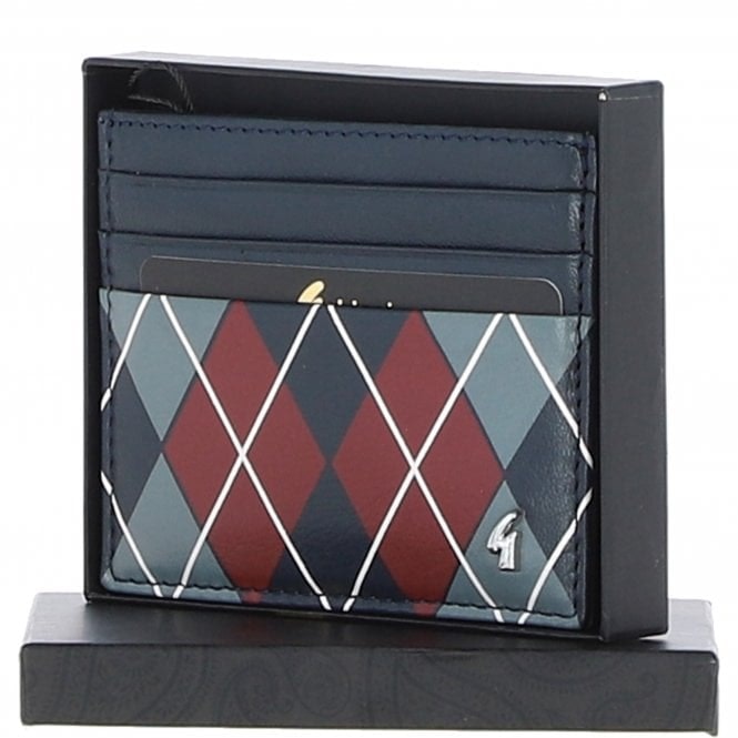 Gabicci Grey/Red Real Leather Card Holder: Gb-139-Ap - Navy/ - One Size - Leather