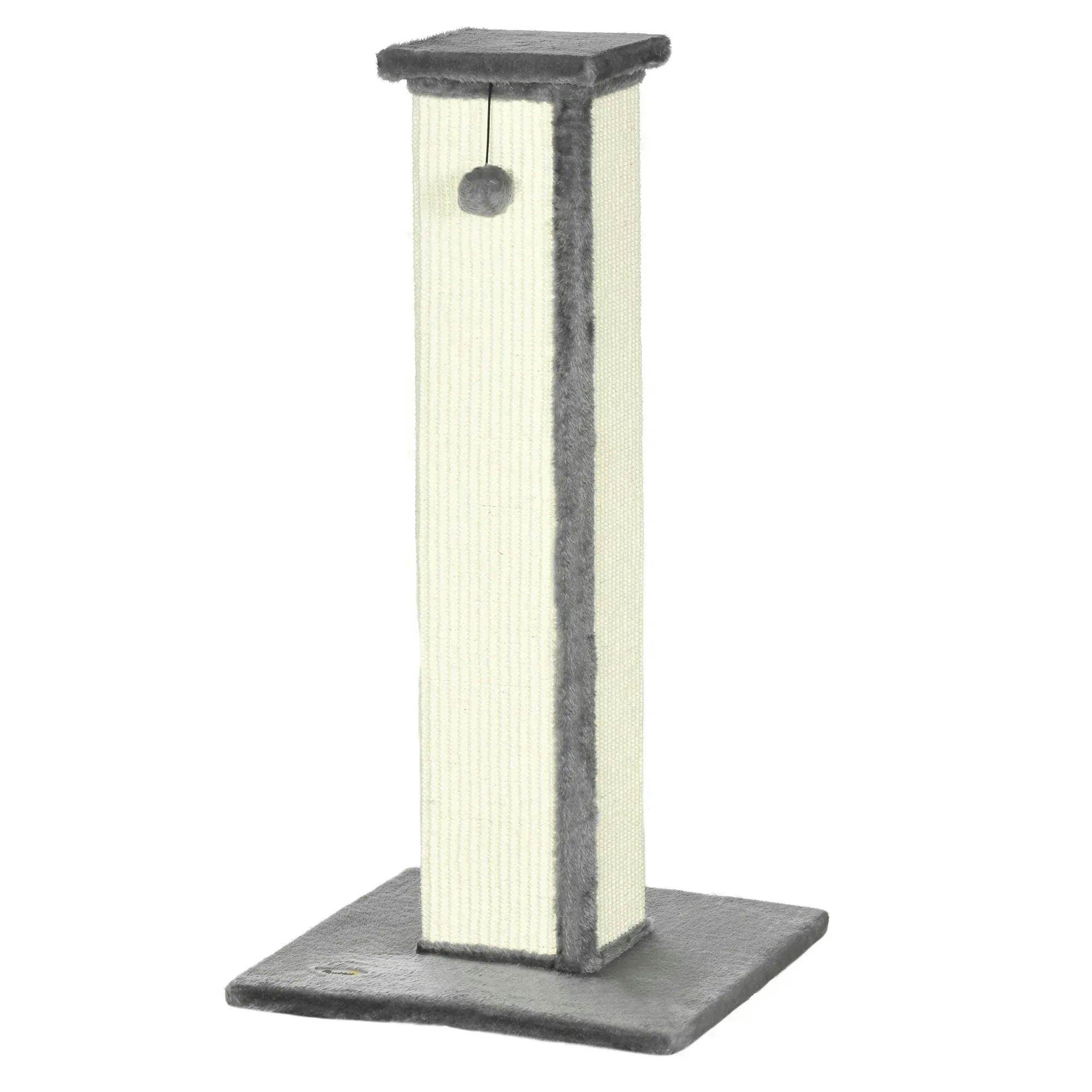 Blue Pirate Grey Cat Scratching Post 81Cm Cat Scratcher W/ Natural Sisal Rope Hanging Ball - Image 7