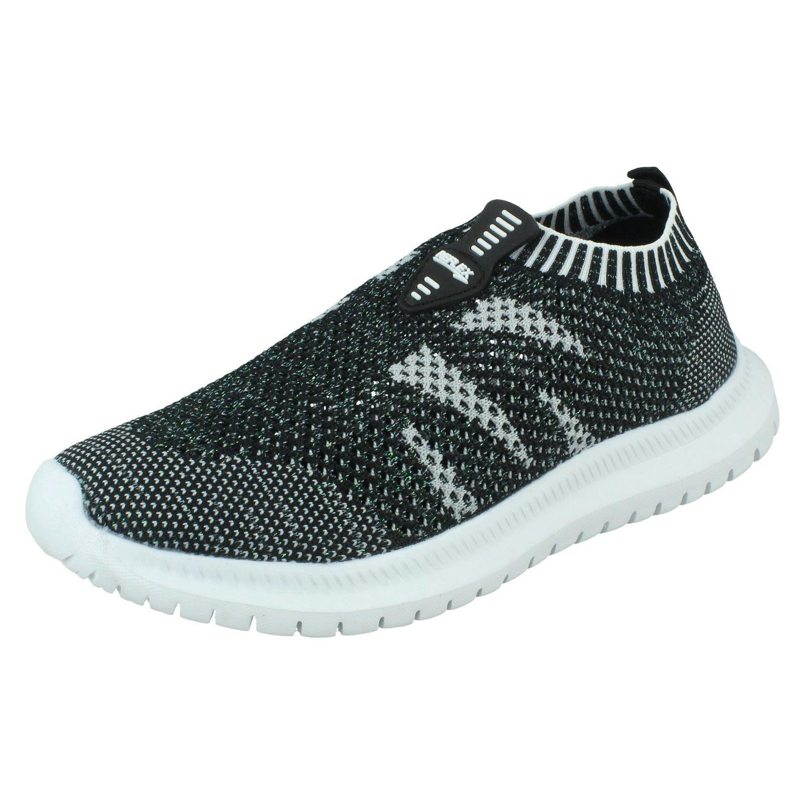 Reflex Women's Black/White Casual Trainers F7202 - Uk 5