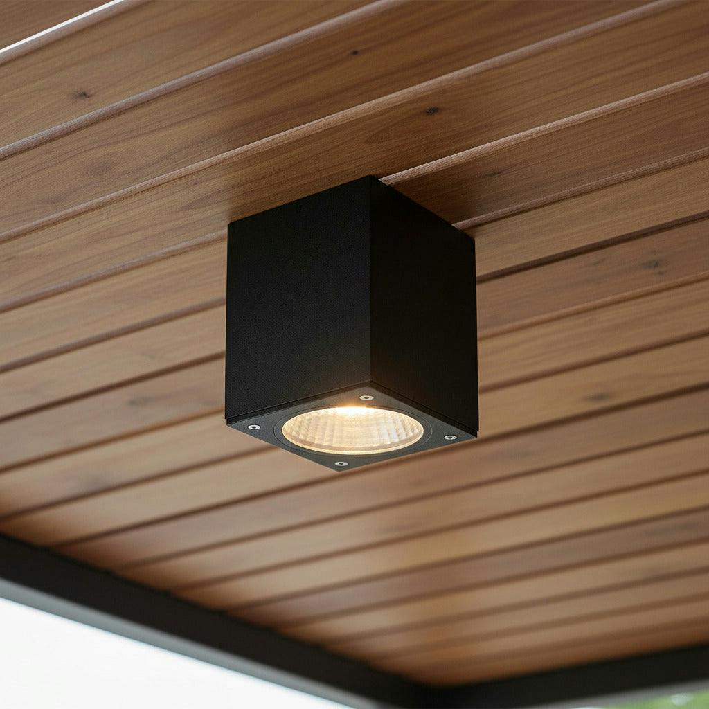 Ultra Beam Lighting Black 12 Watt Square Outdoor Soffit Downlight
