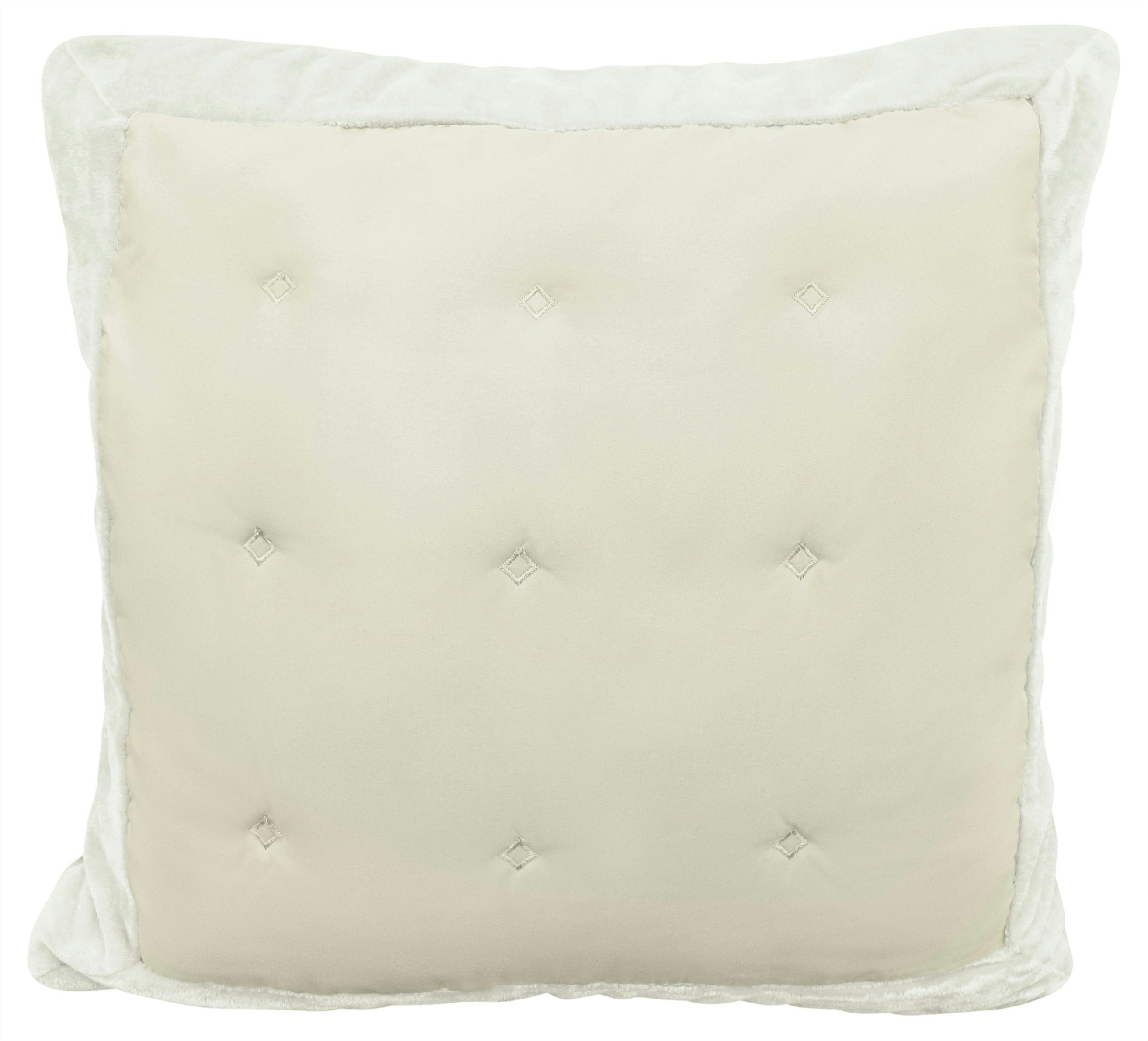 Intimates Cream Modern Velvet Edge Cushion - 43Cm X 43Cm