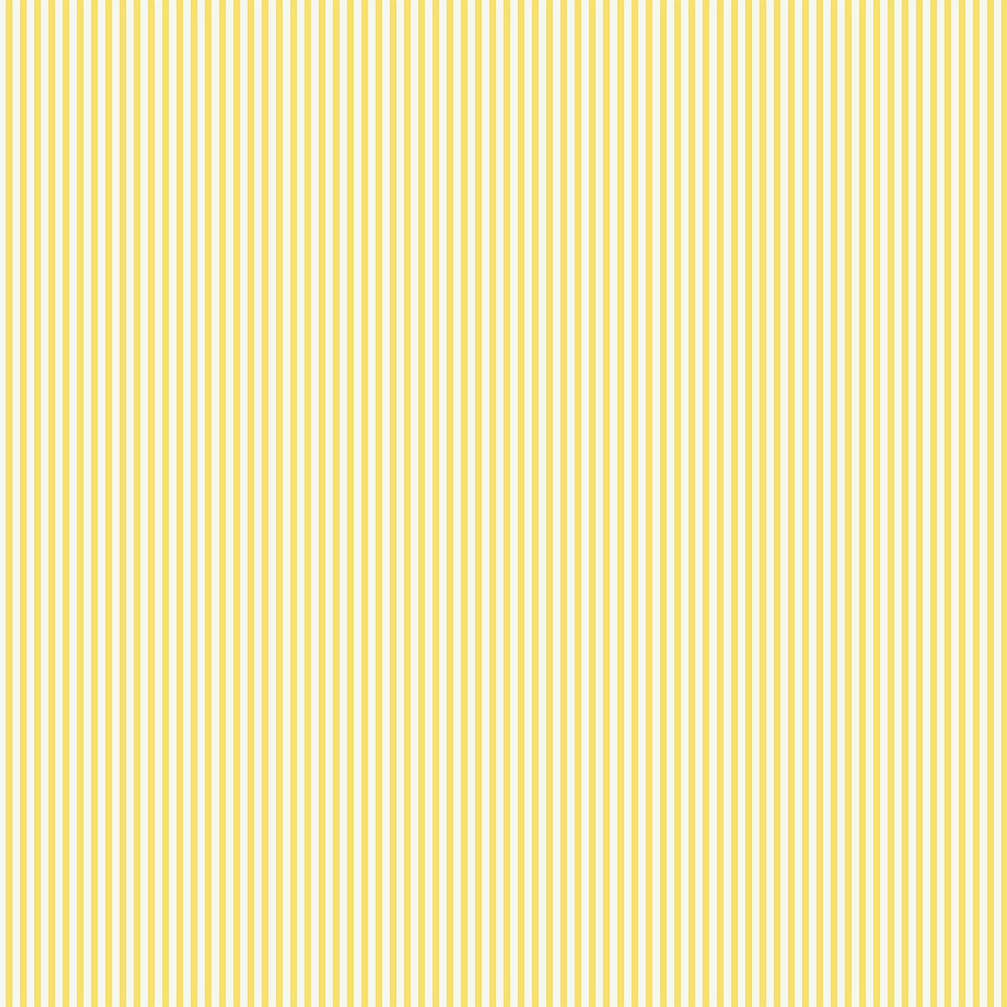 Joules Country Critters Ticking Stripe Wallpaper - Lemon - 10M