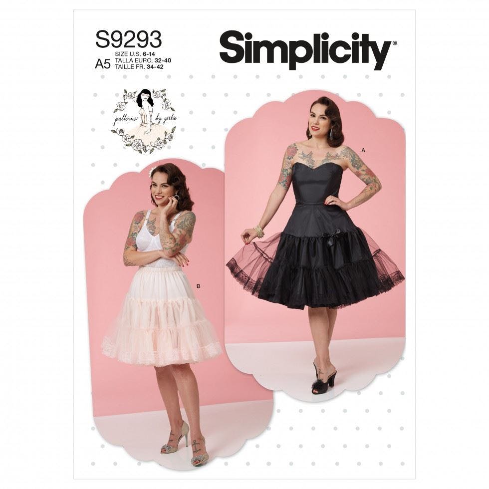 Simplicity Women's Sewing Pattern 9293, Corsets, Petticoats, Vintage Style For A5 (6-8-10-12-14) - Intermediate - A5 (6-8-10-12-14)