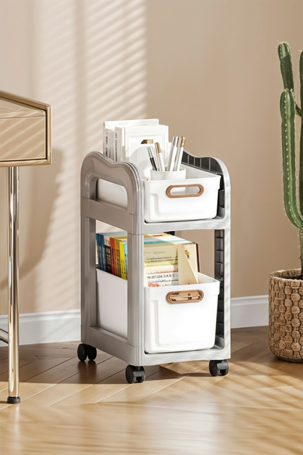 Rackhams White 2-Tier Narrow Storage Rack