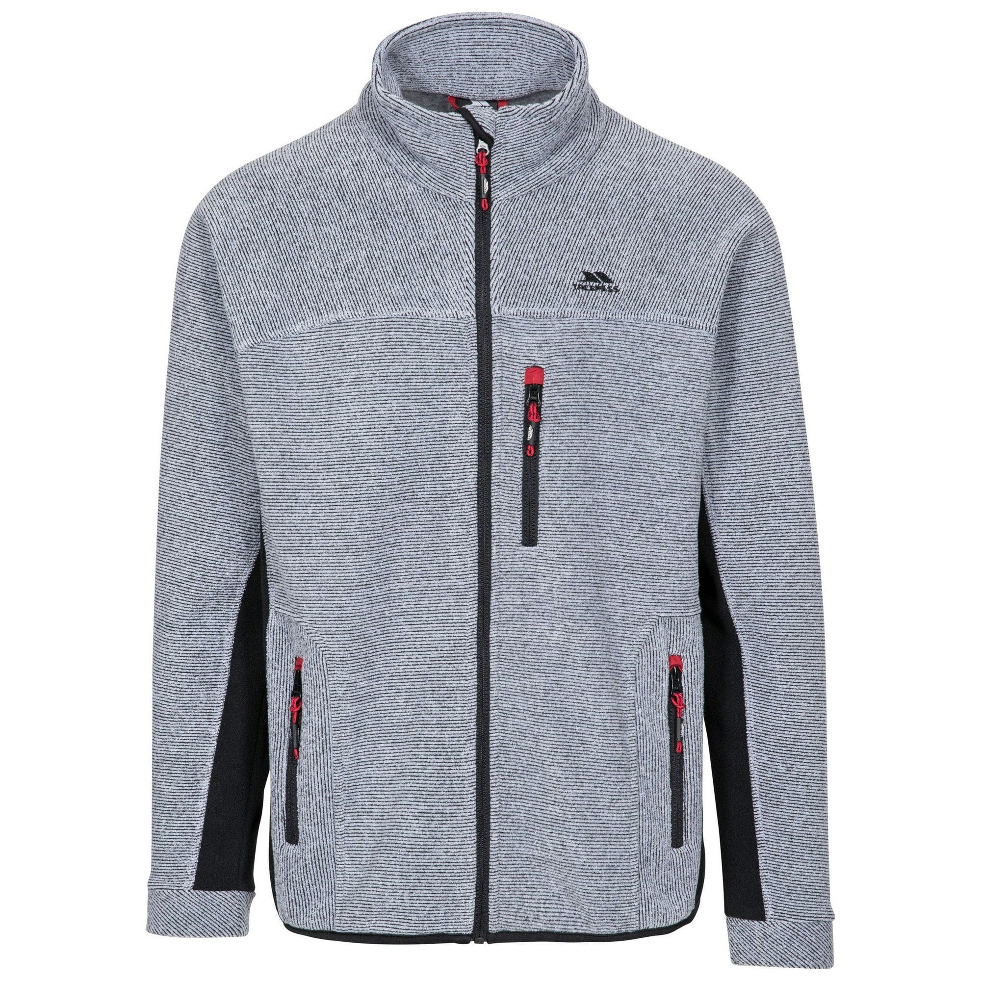 Trespass Men's Black Jynx Full Zip Fleece Jacket - Platinum Stripe - Xxxl - Platinum Stripe - 84% Polyester/16% Viscose