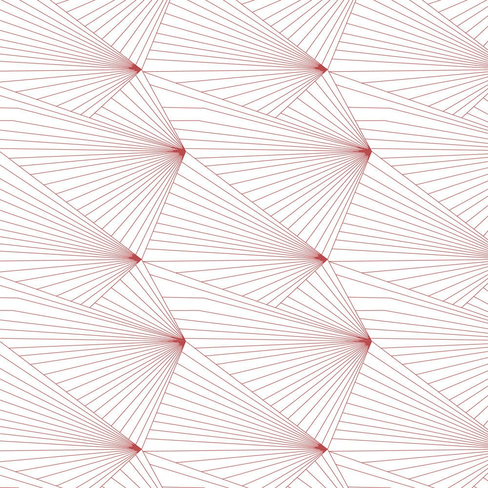 Rackhams Red/White Fan And Wallpaper - 10M Roll