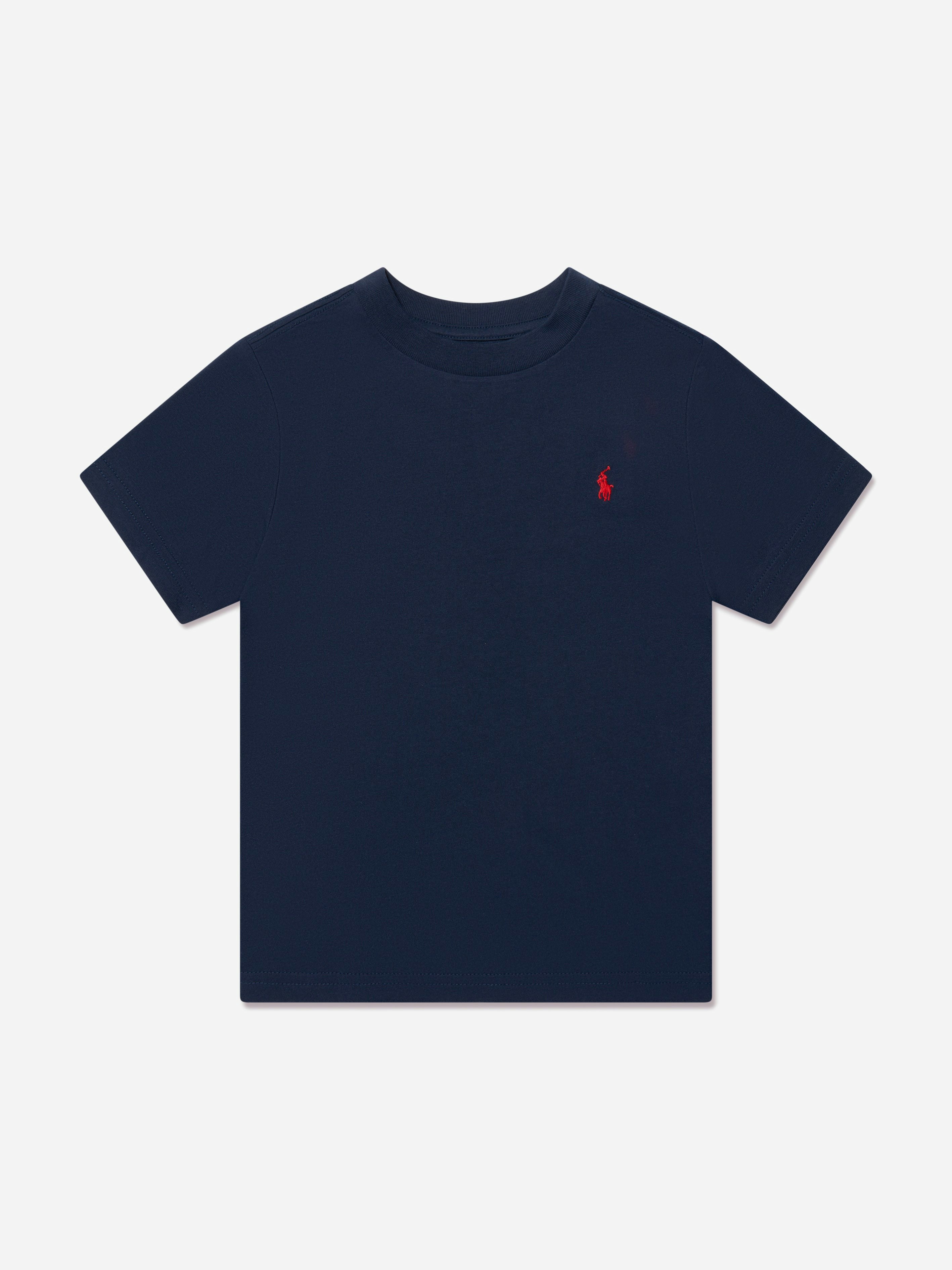 Ralph Lauren Kids Boys Blue Logo T-Shirt In Navy - Us L - Uk 10 - 12 Yrs