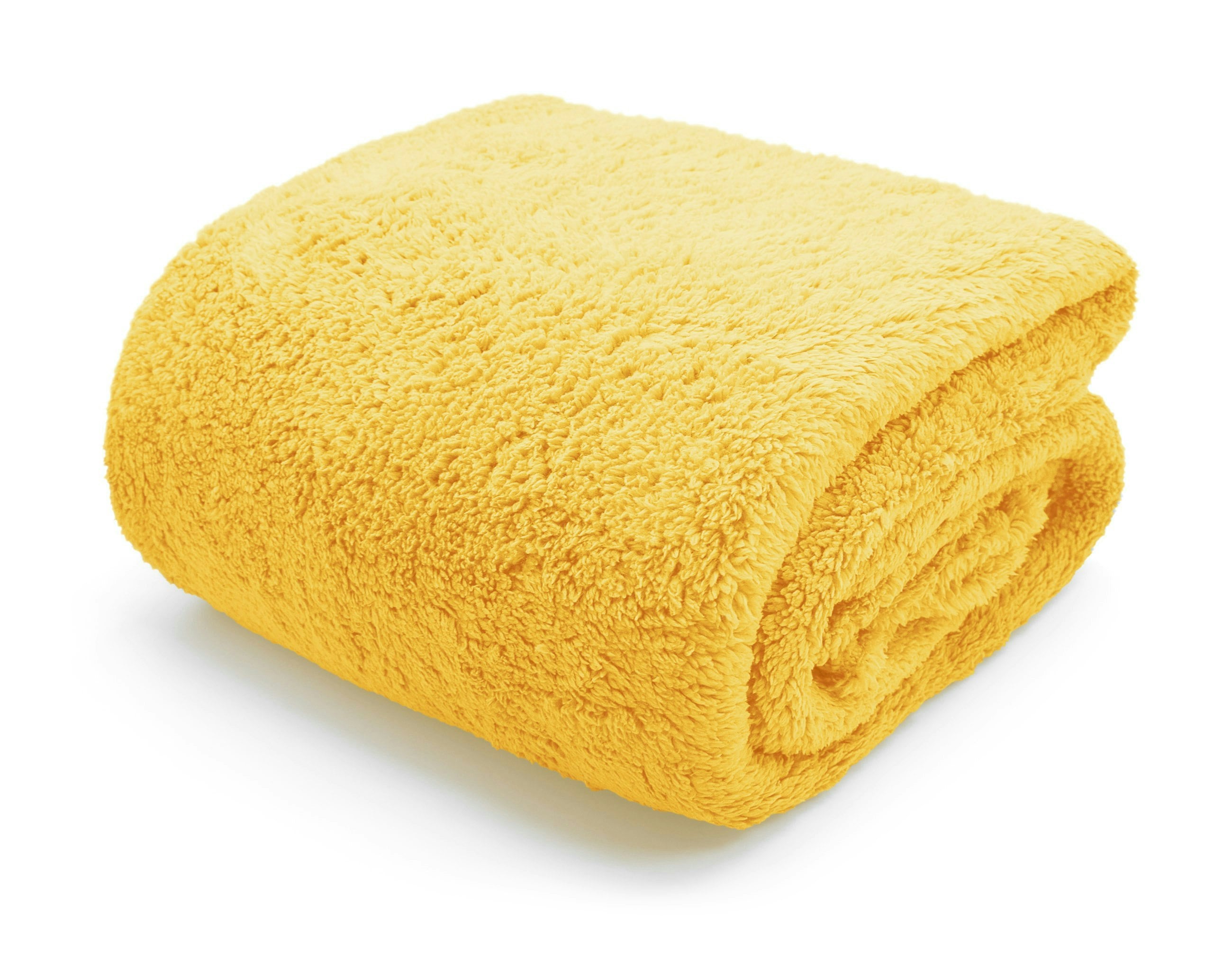 Velosso Plain Teddy Fluffy And Warm Fleece Duvet Cover Set - Ochre - Single