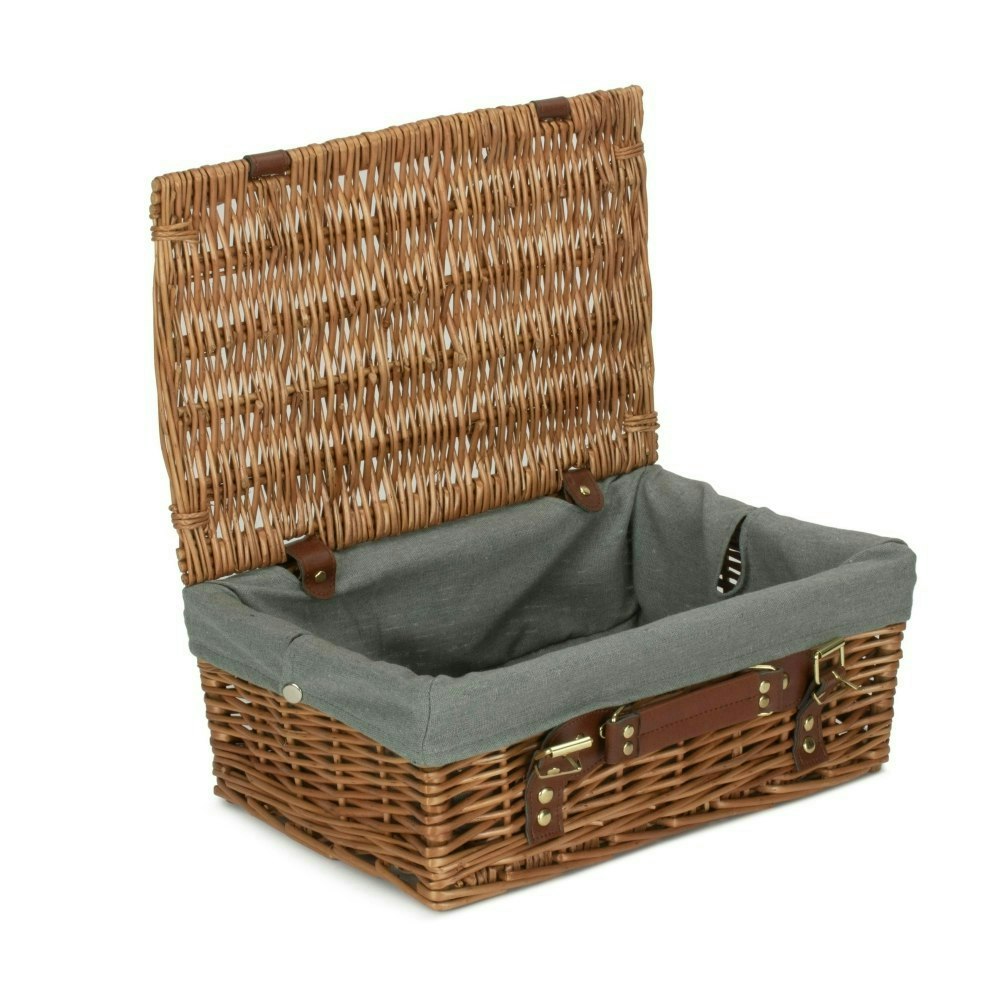 Red Hamper Red/Light/Grey Hamper 35Cm Steamed Wicker Picnic Basket
