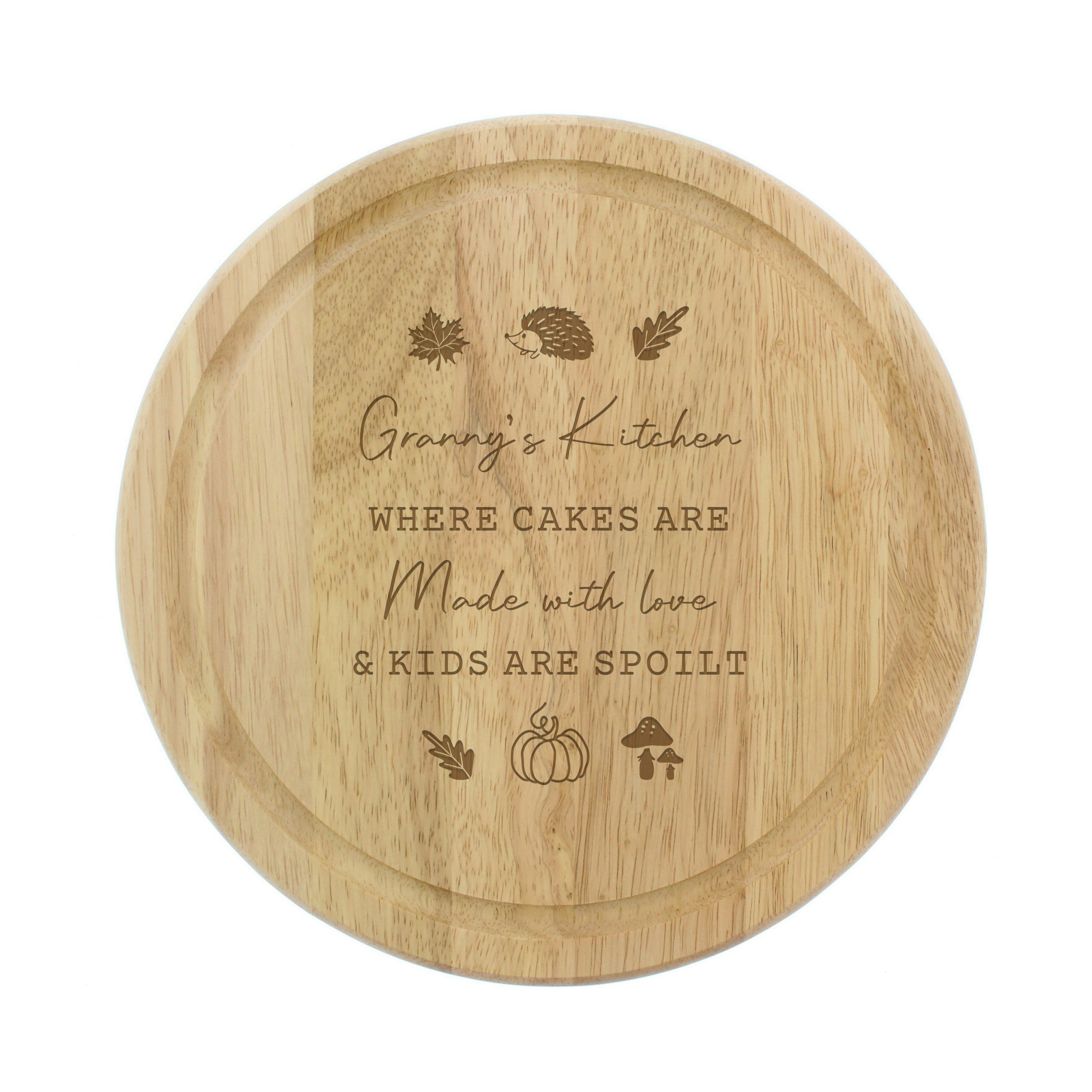 Rackhams White Personalised Autumn Wooden Chopping Board