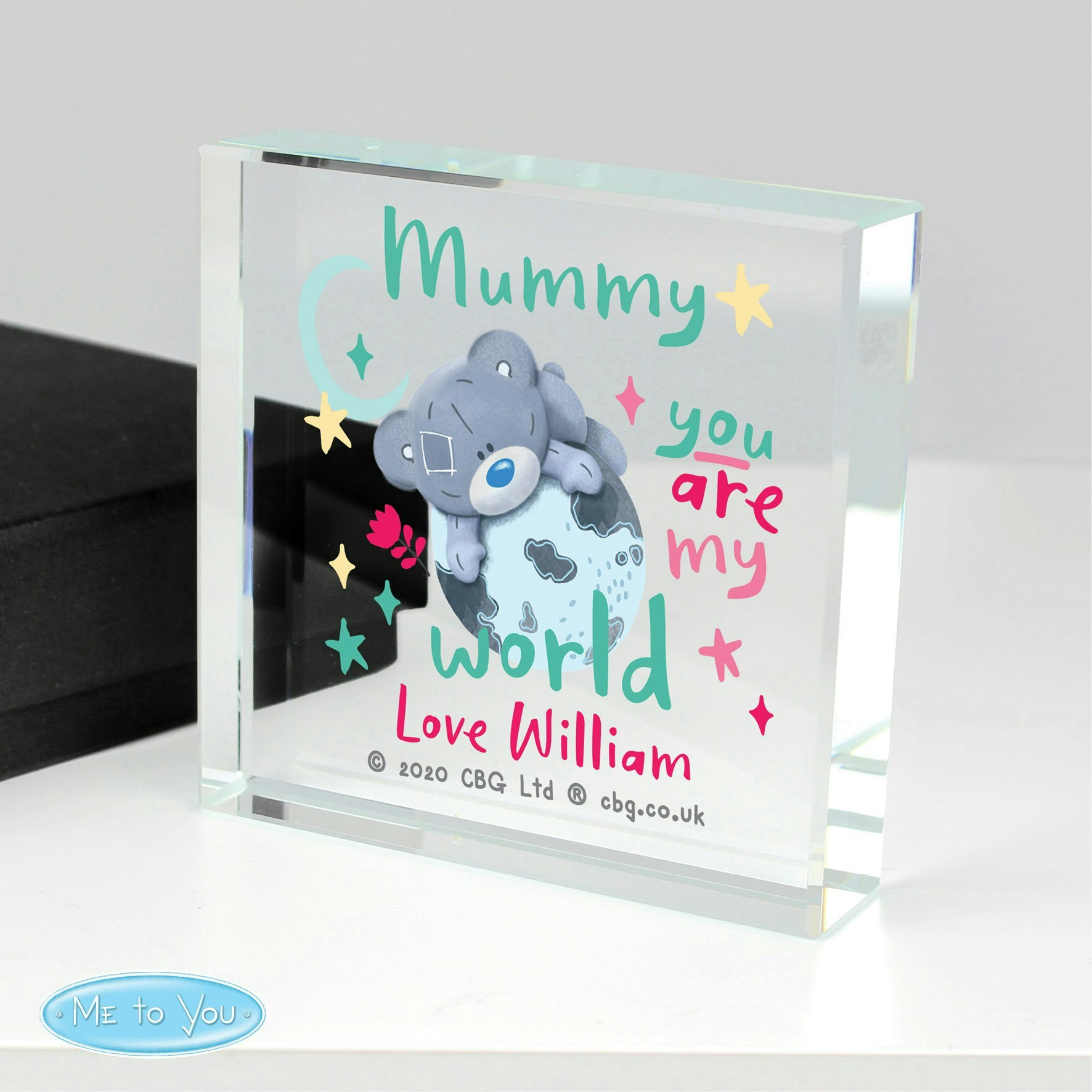 Personalised Memento Company Personalised You Are My World Me To You Crystal Token