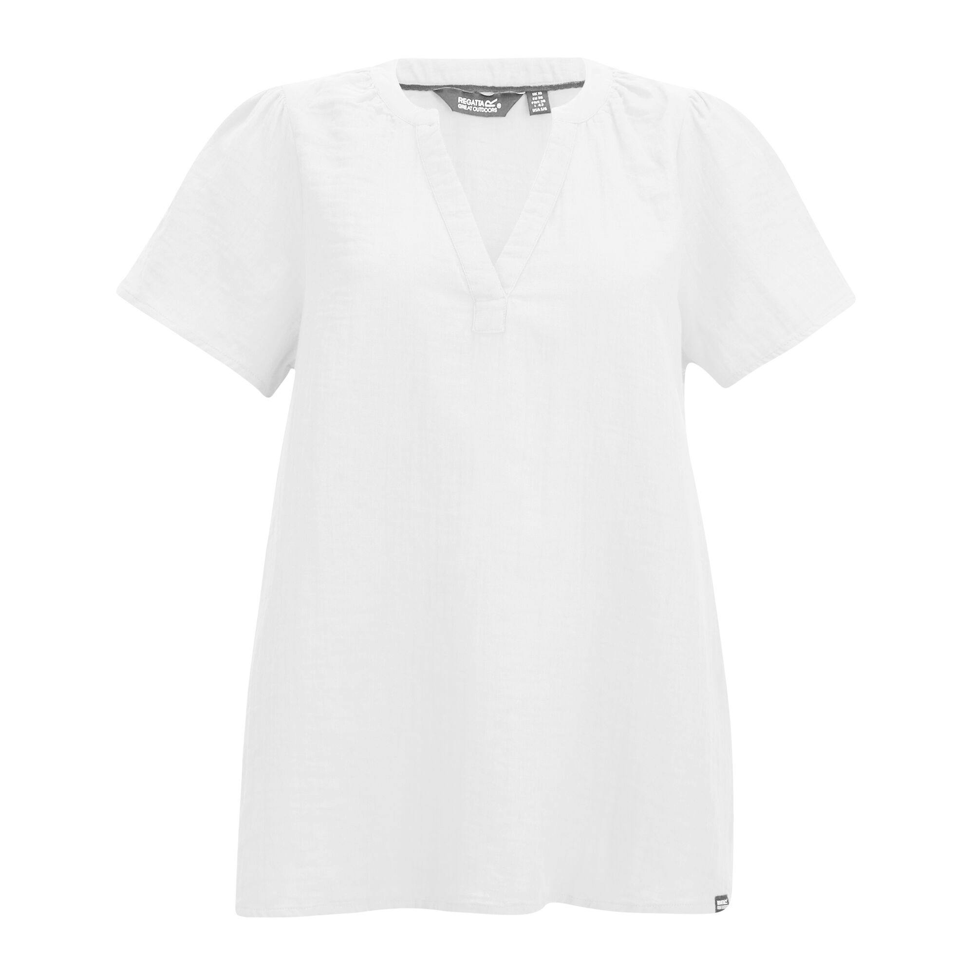 Regatta Women's White Selen Short-Sleeved Shirt - 10 Uk - 100% Cotton