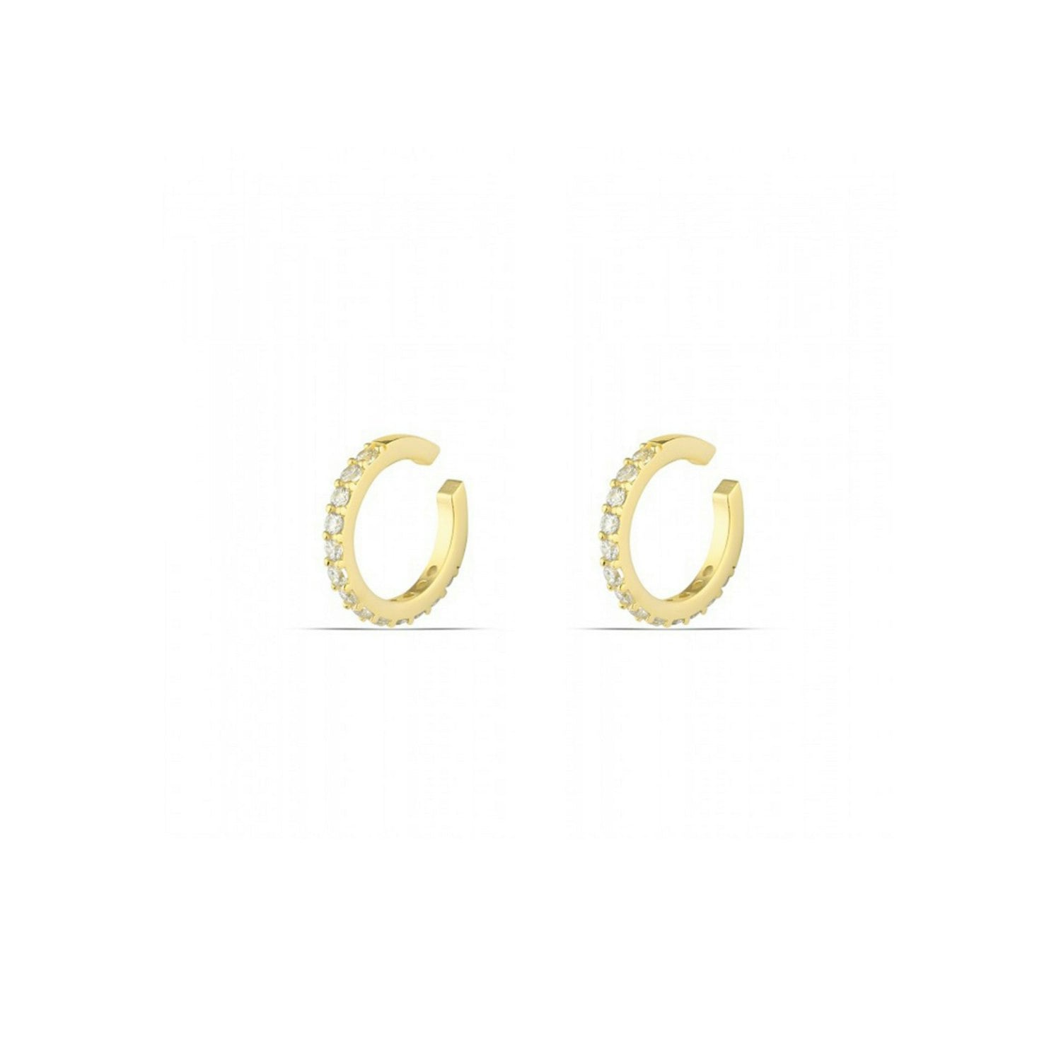 Spero London Silver/Gold Cubic Zirconia Sterling Ear Cuffs No Piercing - Pair