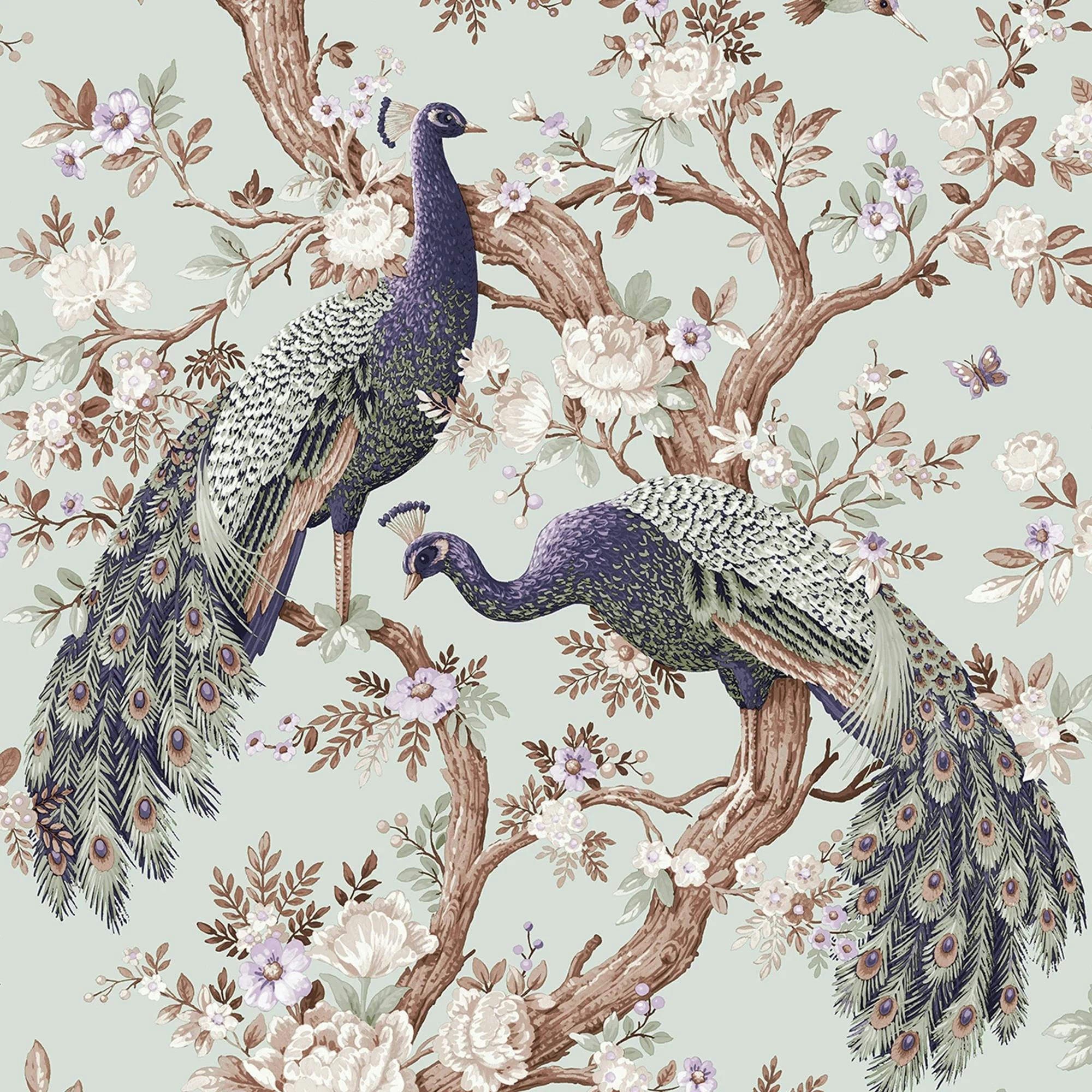 Rackhams Blue Belvedere Wallpaper - Duck Egg - 10M