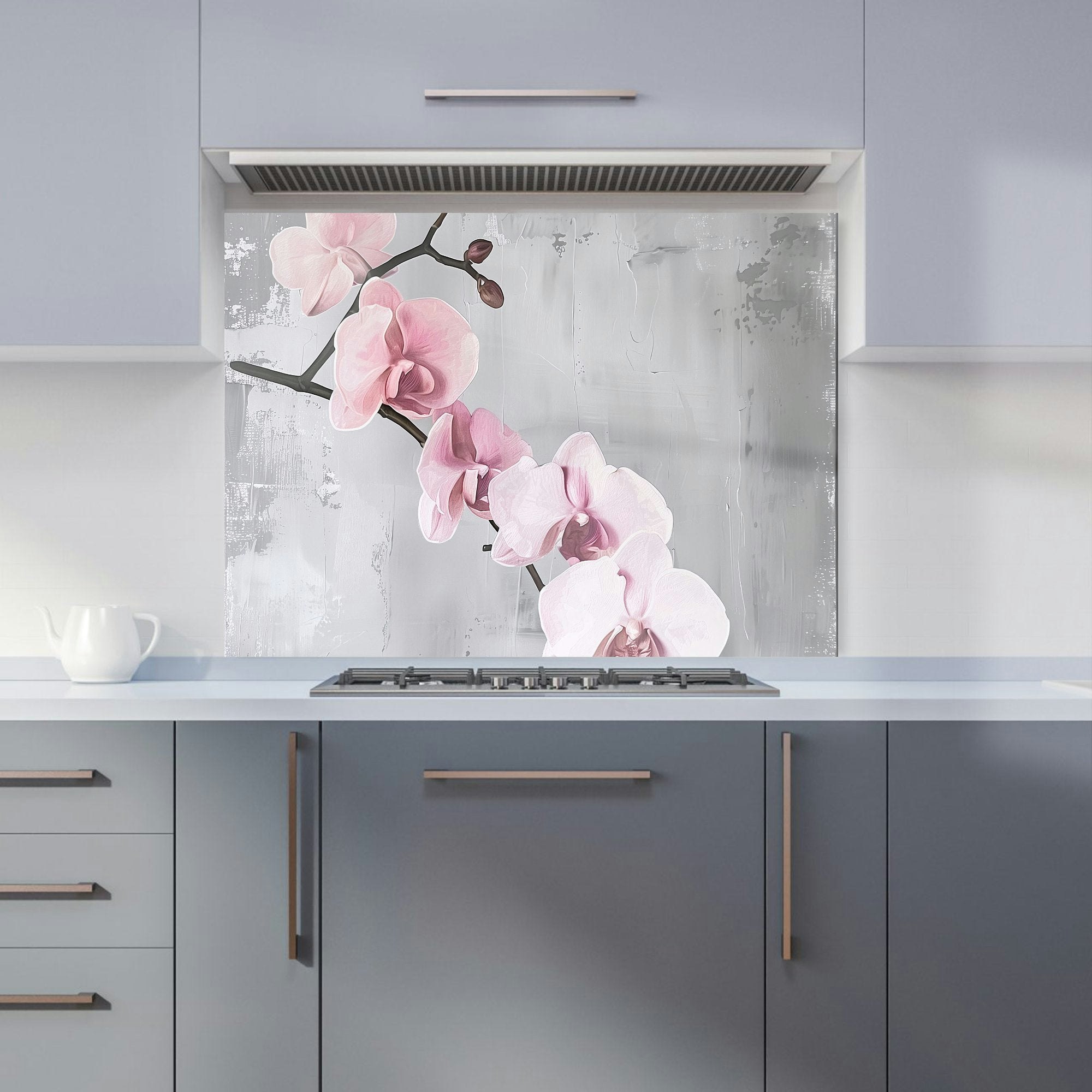 Rackhams Pink/Light - Designer Blossom On A Branch Kitchen Splashback - W900mm X H650mm