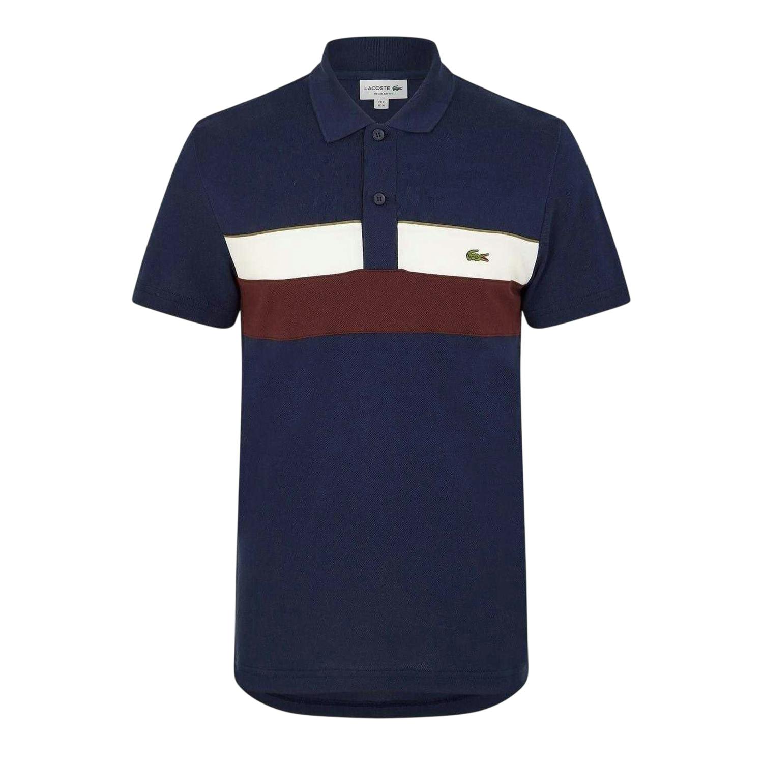 Lacoste Men's Colour Block Polo Shirt - Navy - Xl - Navy - 100% Mixed