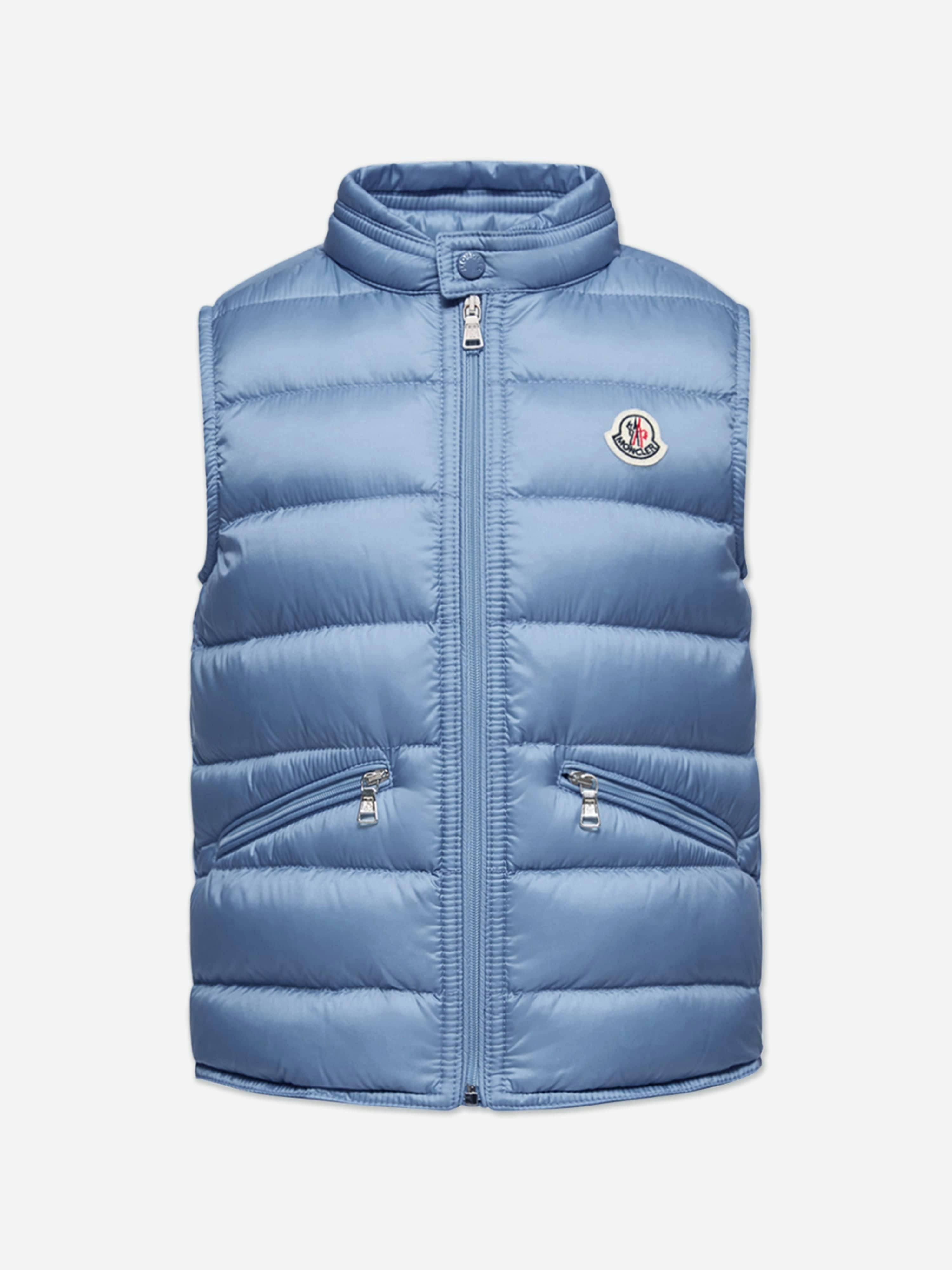 Moncler Enfant Boys Blue Down Padded Gui Gilet In - 10 Yrs