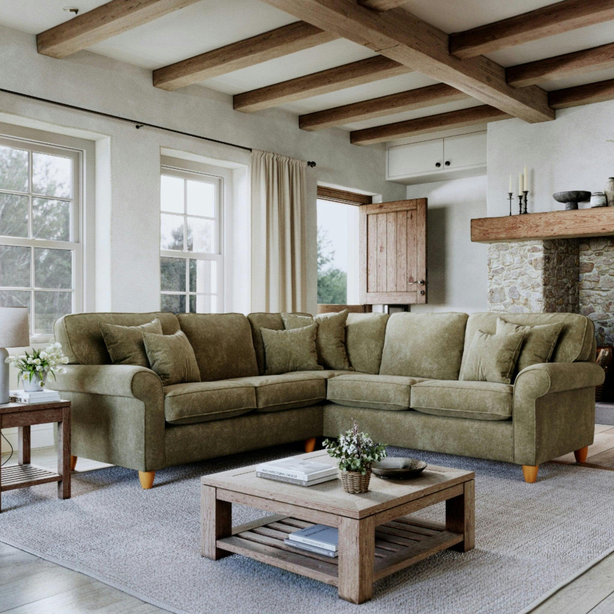 Rackhams Abingdon Large Corner Sofa - Winter Moss