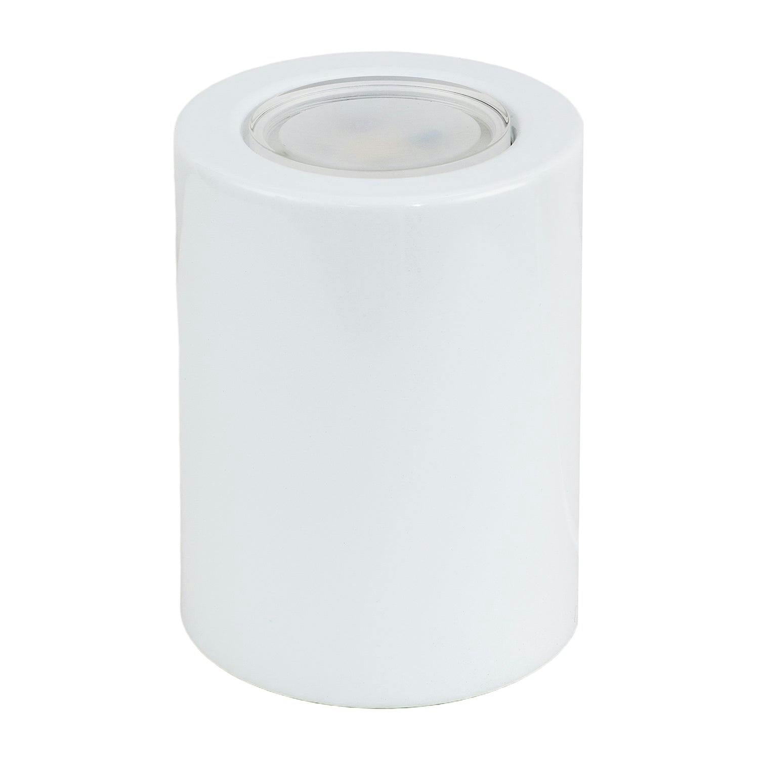 Happy Homewares White Cylindrical Led Uplighter With Minimalist Architectural Design