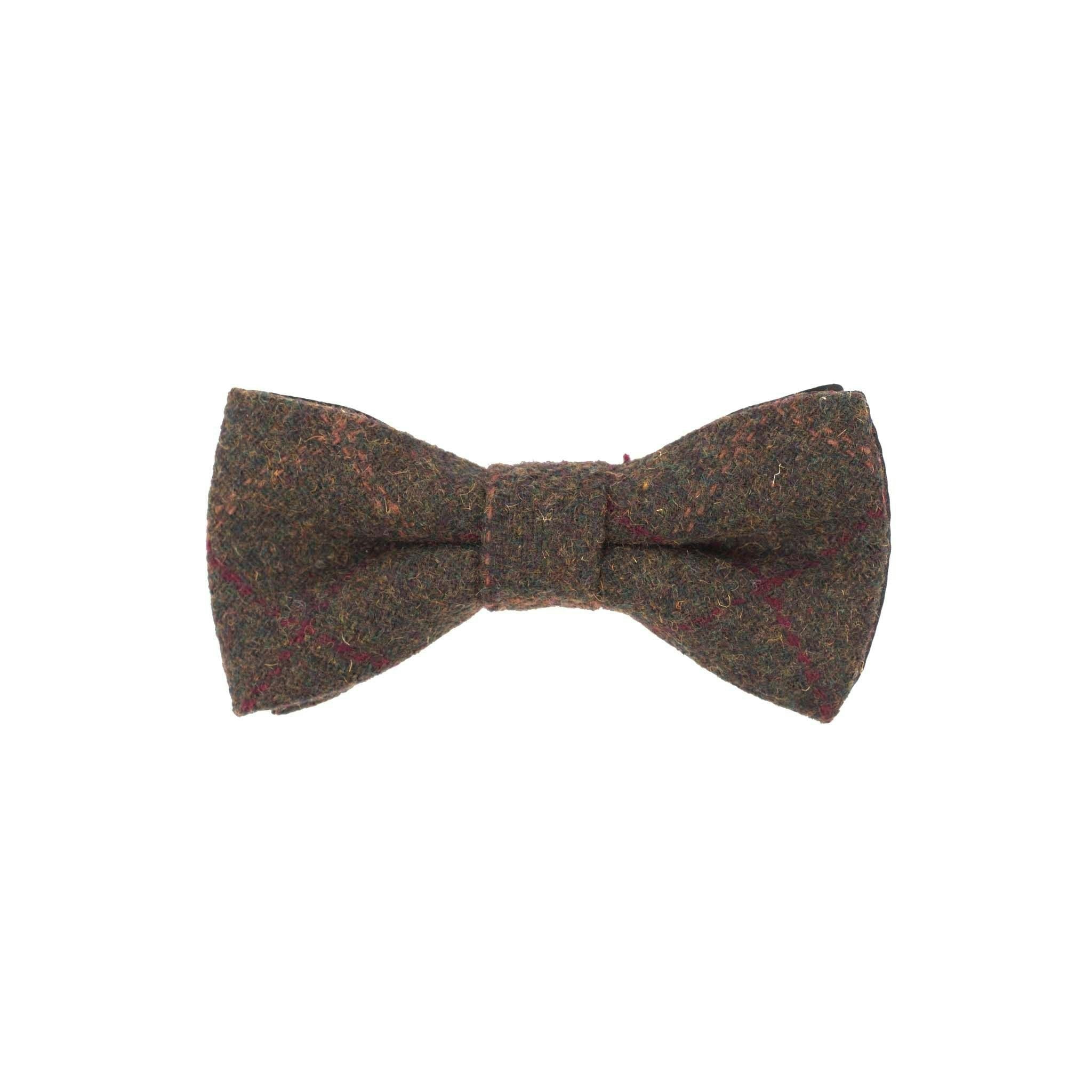 Heritage Traditions Green Tweed Box Check Bow Tie - Box Check