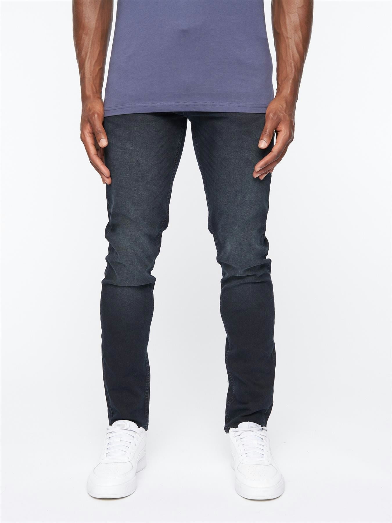 Crosshatch Blue/Black Barbeck Slim Fit Denim Jeans - W30 L30