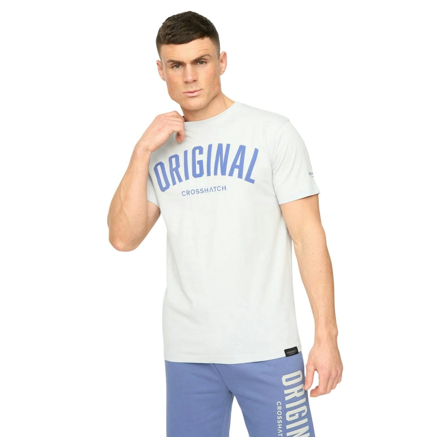 Crosshatch Men's Light/Blue Kensby T-Shirt - Xl - 100% Cotton